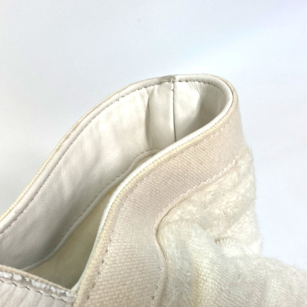 Chanel White Cotton Leather Beach Bag Shoulder Bag Tote Bag (Pre-Owned)