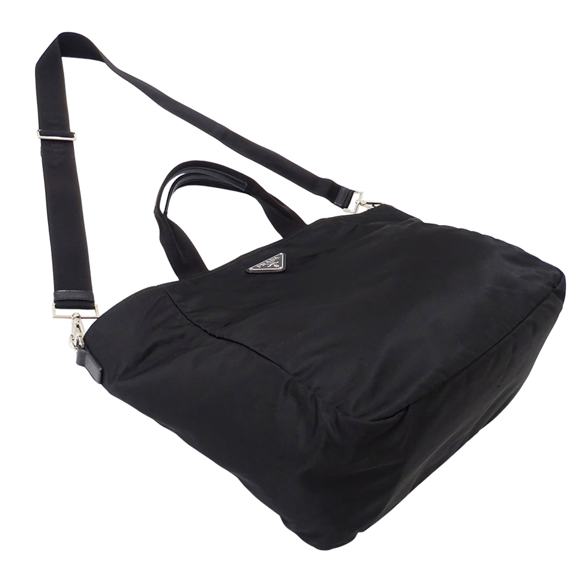 Prada Black Nylon Handbag Shoulder Bag Tote Bag (Pre-Owned)