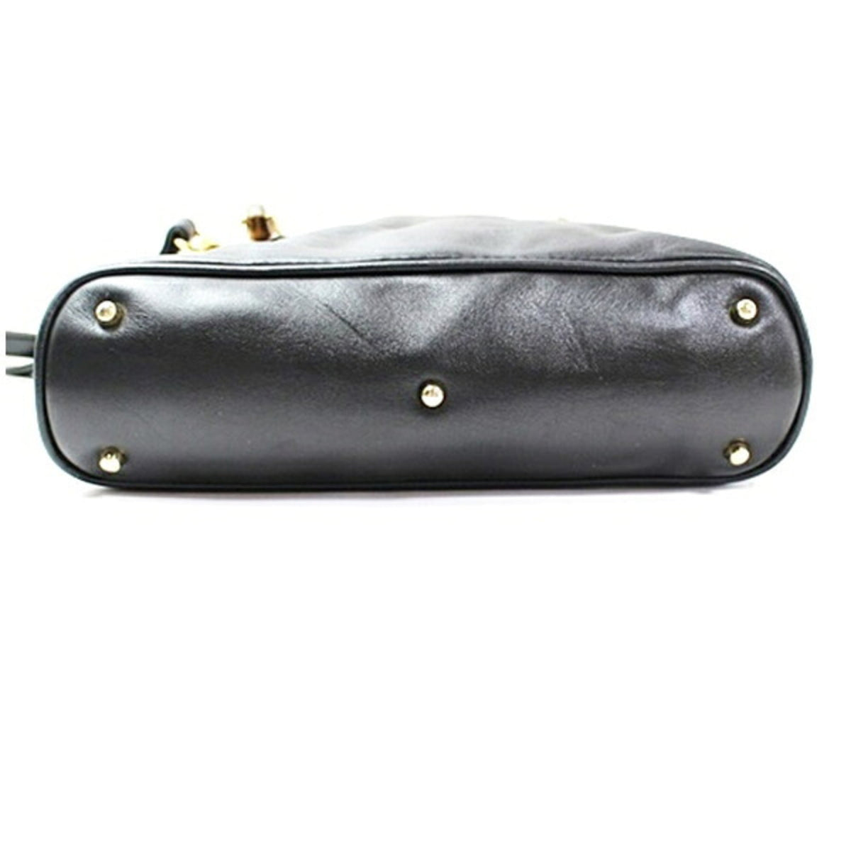 Gucci Black Gray Leather Shoulder Bag (Pre-Owned)