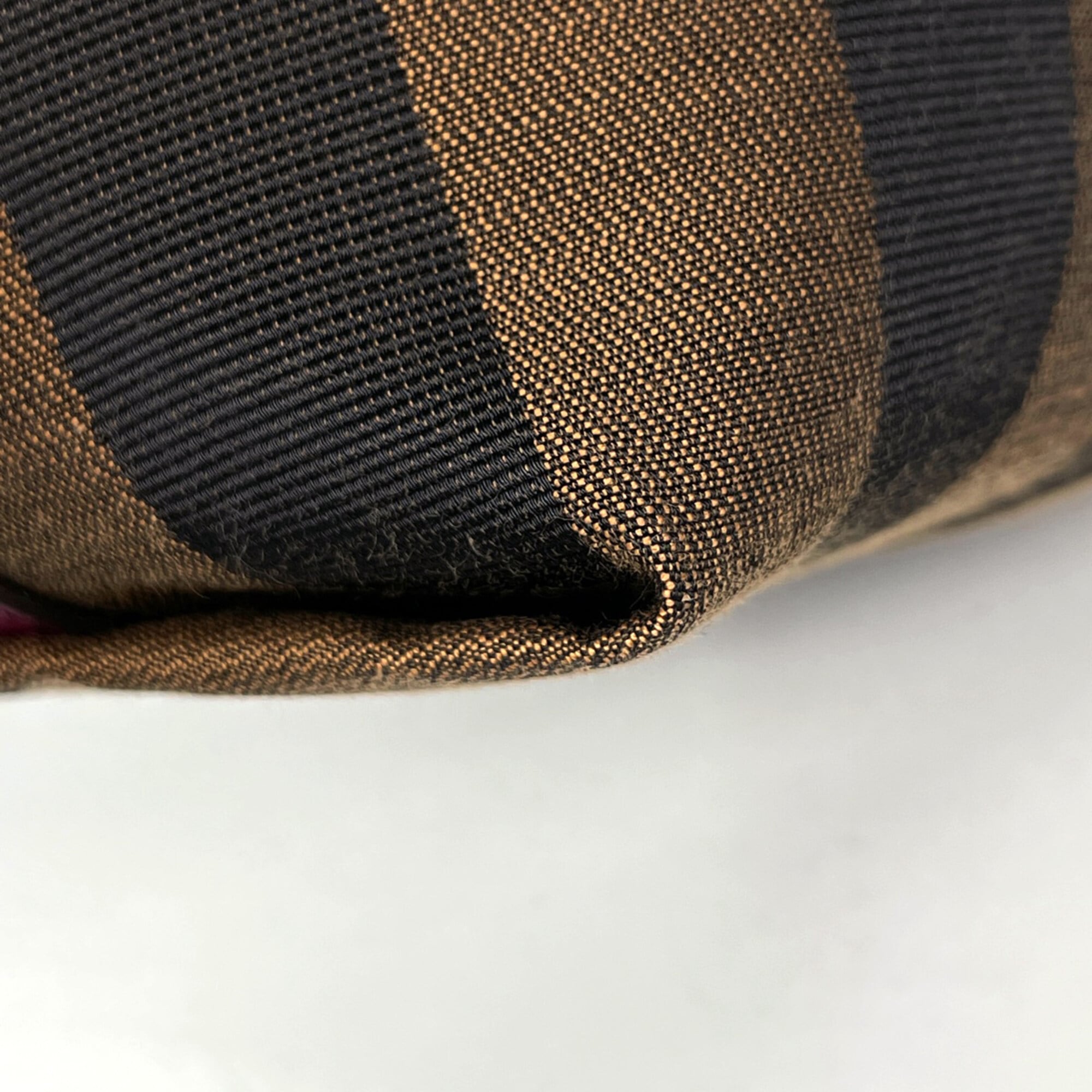 Fendi Black Brown Canvas Leather Shoulder Bag (Pre-Owned)