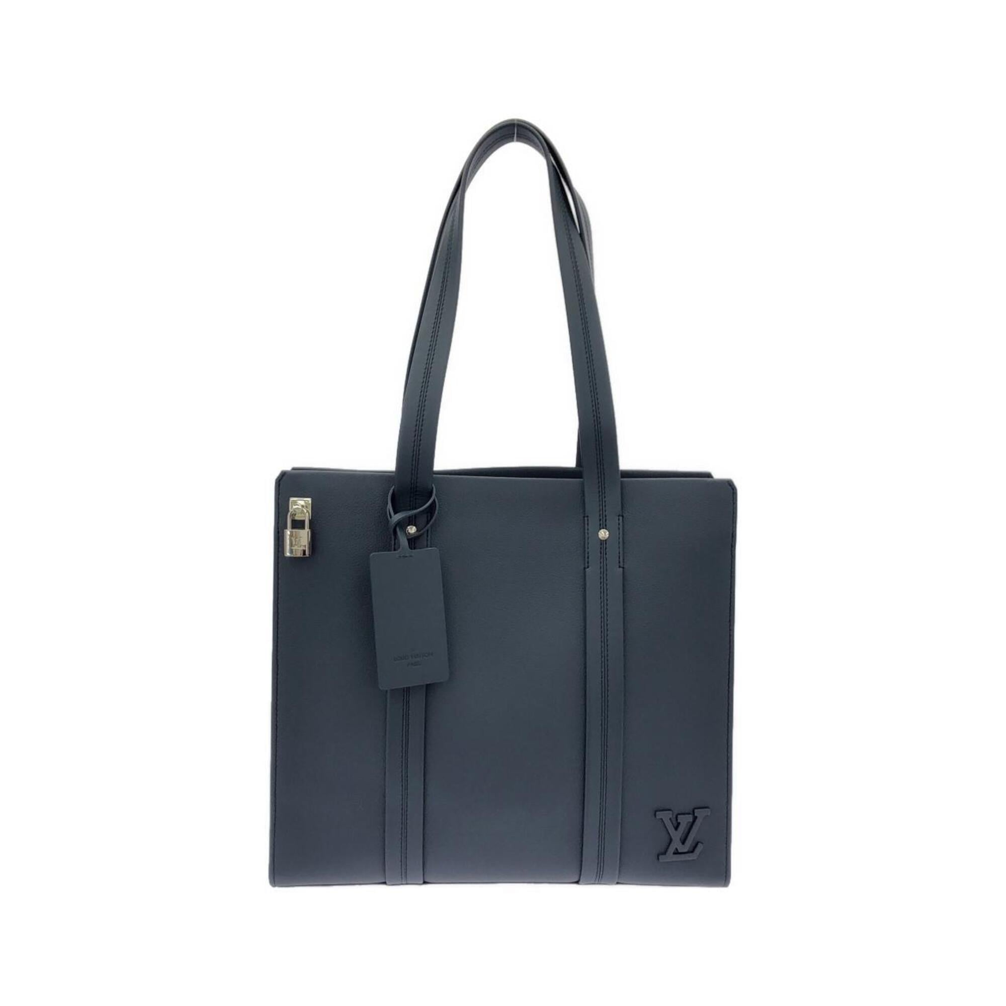 Louis Vuitton Navy Leather Handbag (Pre-Owned)