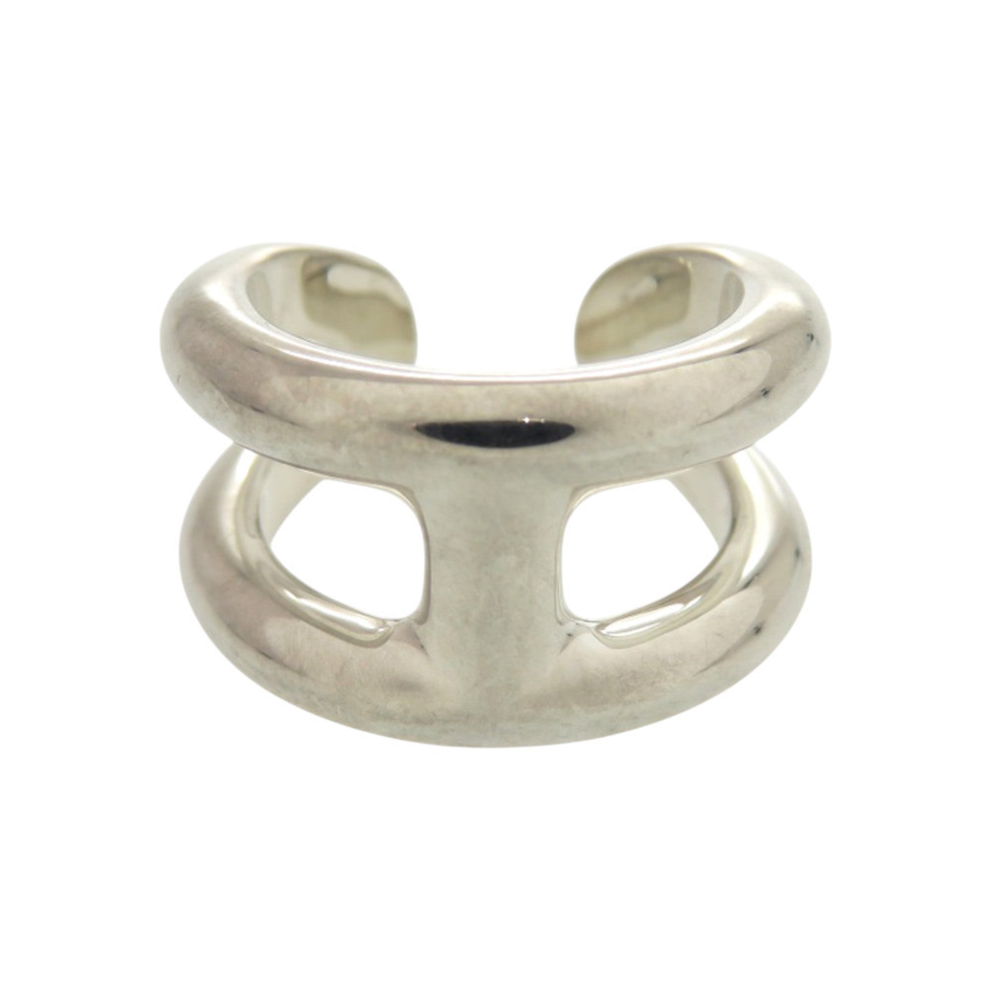 Hermes Silver Silver 925 Band Ring (Pre-Owned)