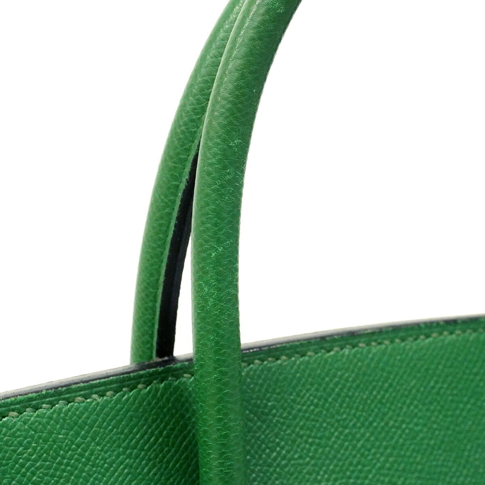 Hermes Green Courchevel Leather Handbag (Pre-Owned)