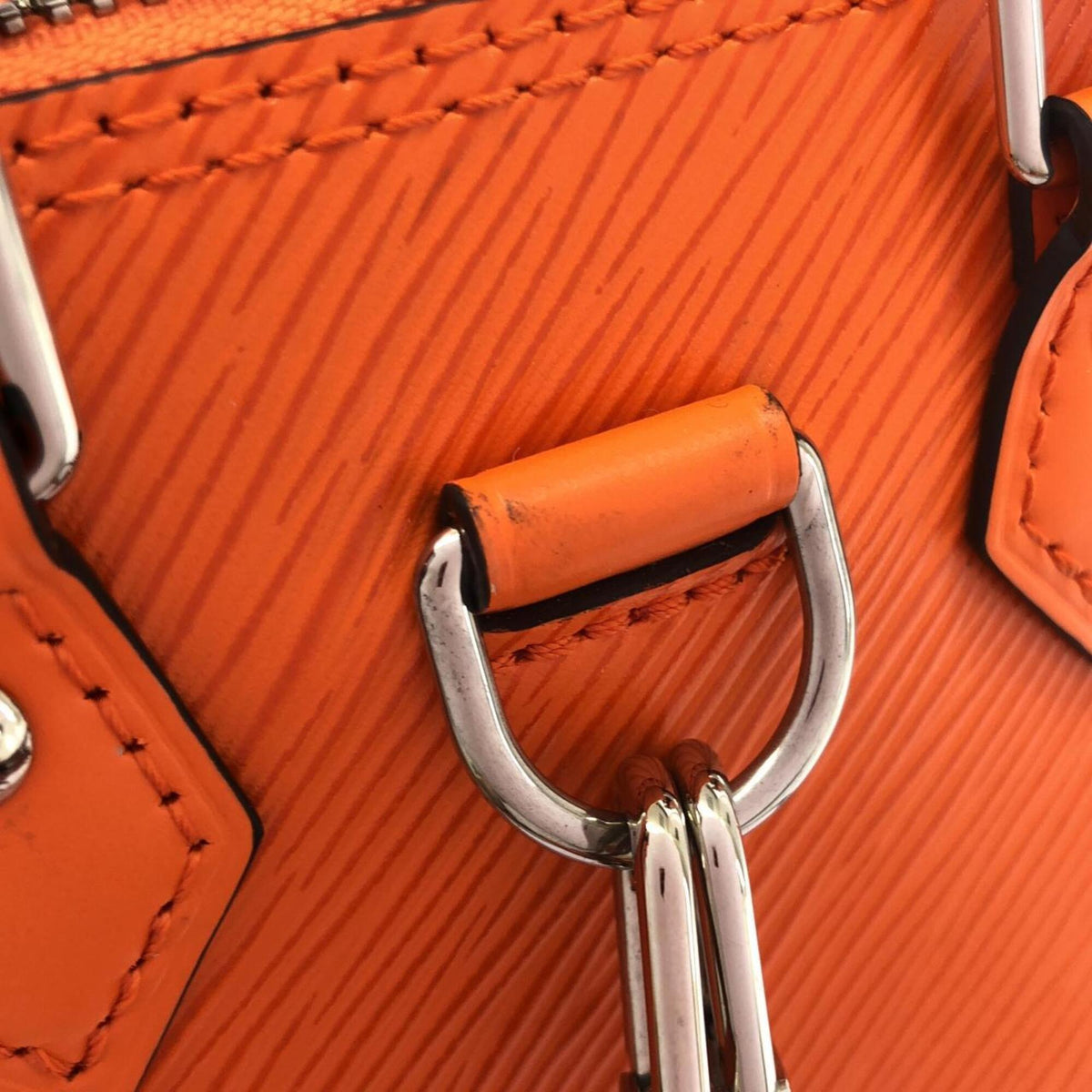 Louis Vuitton Orange Leather Backpack (Pre-Owned)