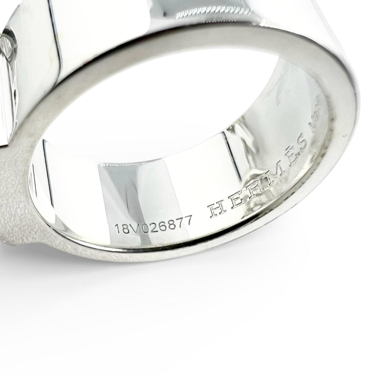 Hermes Silver Silver 925 Band Ring (Pre-Owned)
