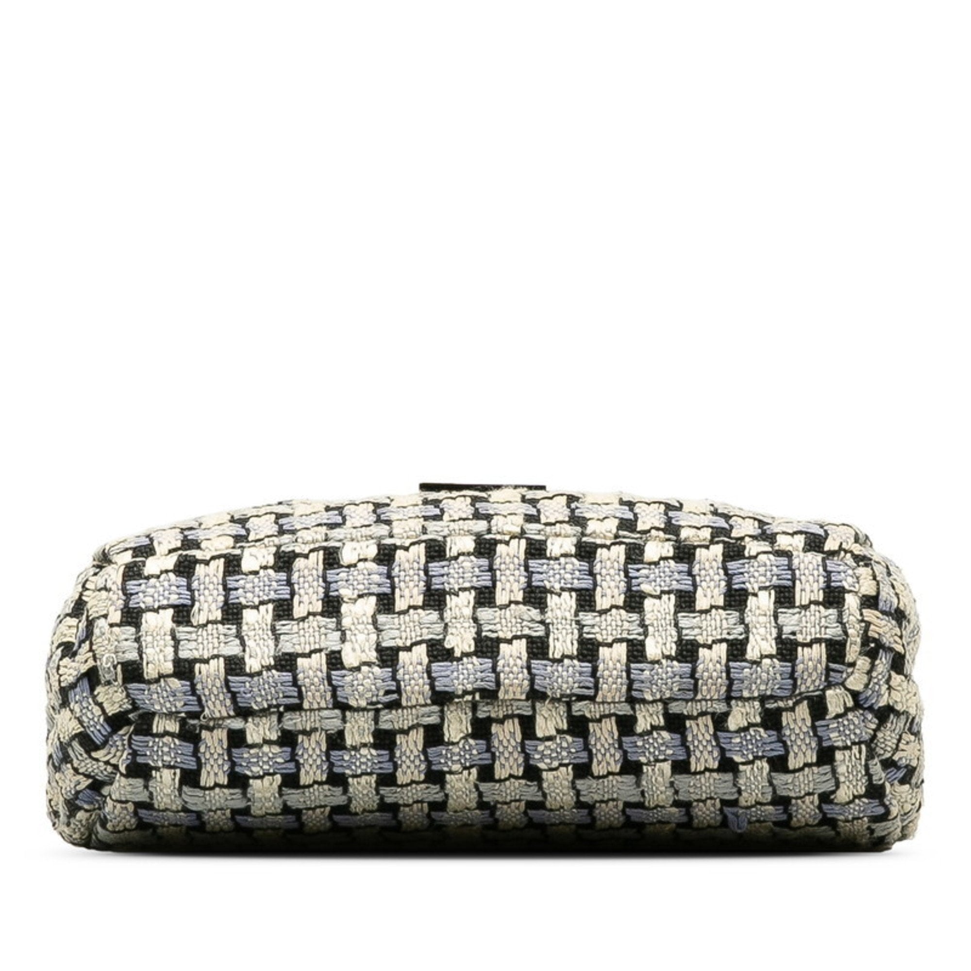 Chanel Blue White Tweed Wool Shoulder Bag (Pre-Owned)