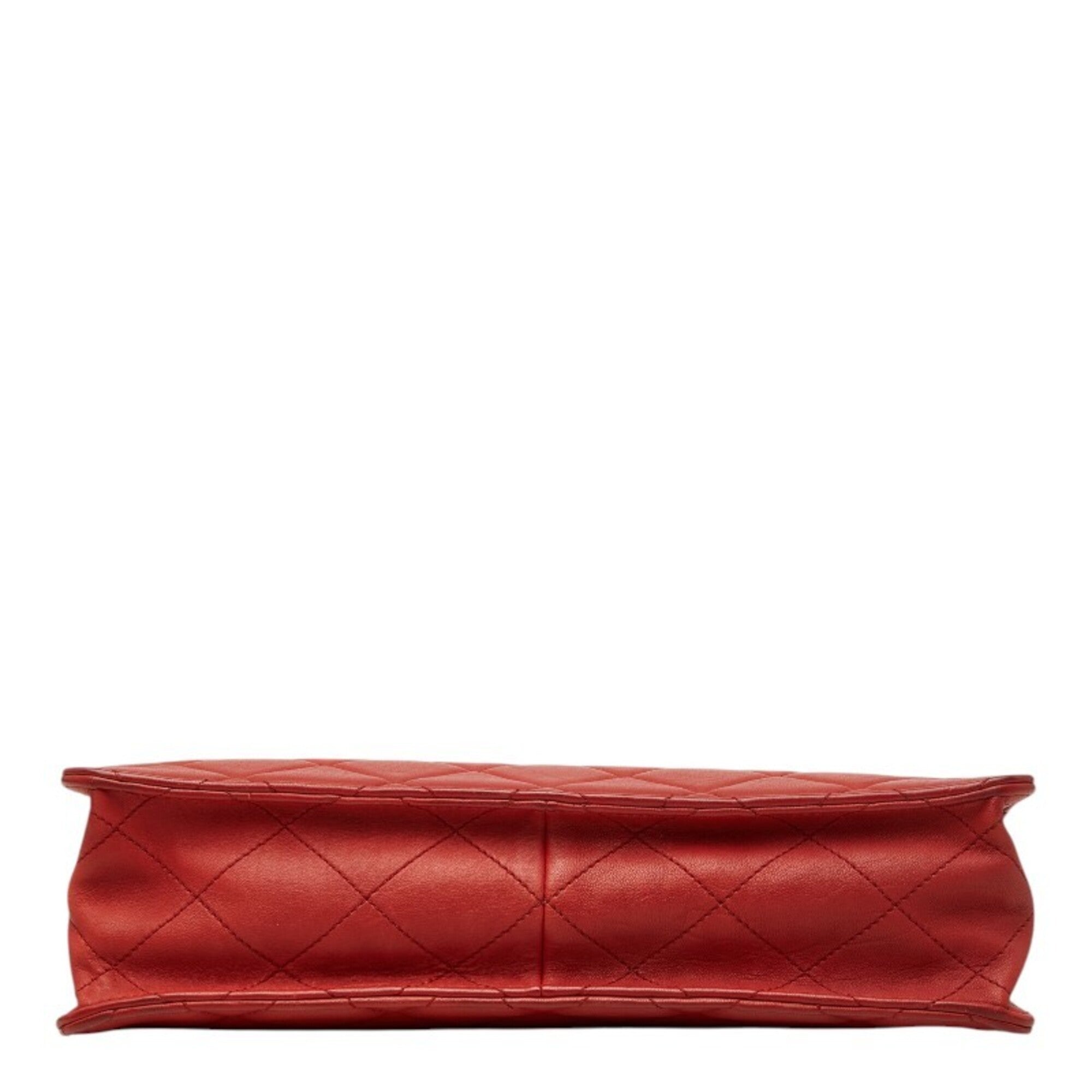 Chanel Red Color Leather Handbag Shoulder Bag (Pre-Owned)