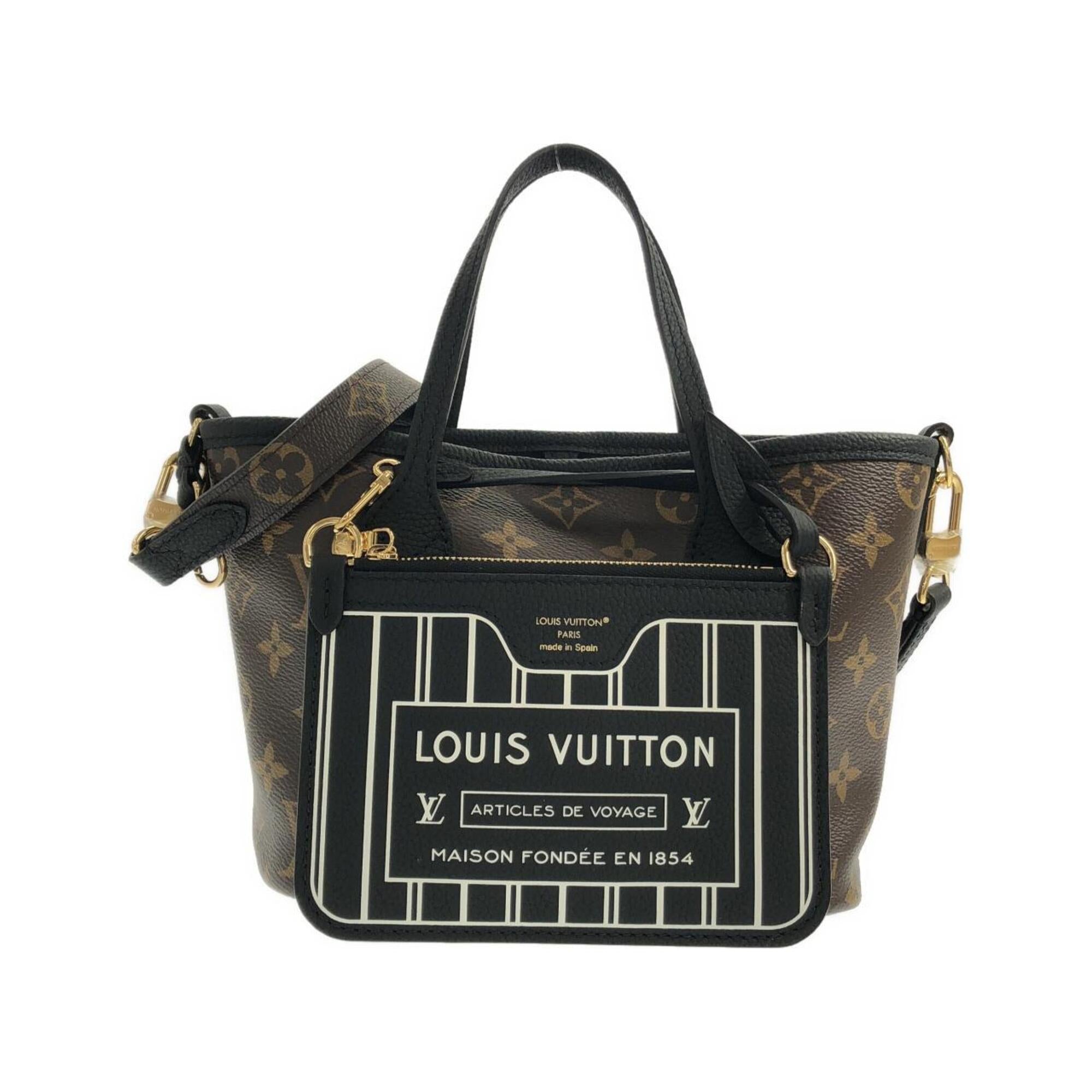 Louis Vuitton Black Marron Coated Canvas Leather Handbag Pouch (Pre-Owned)