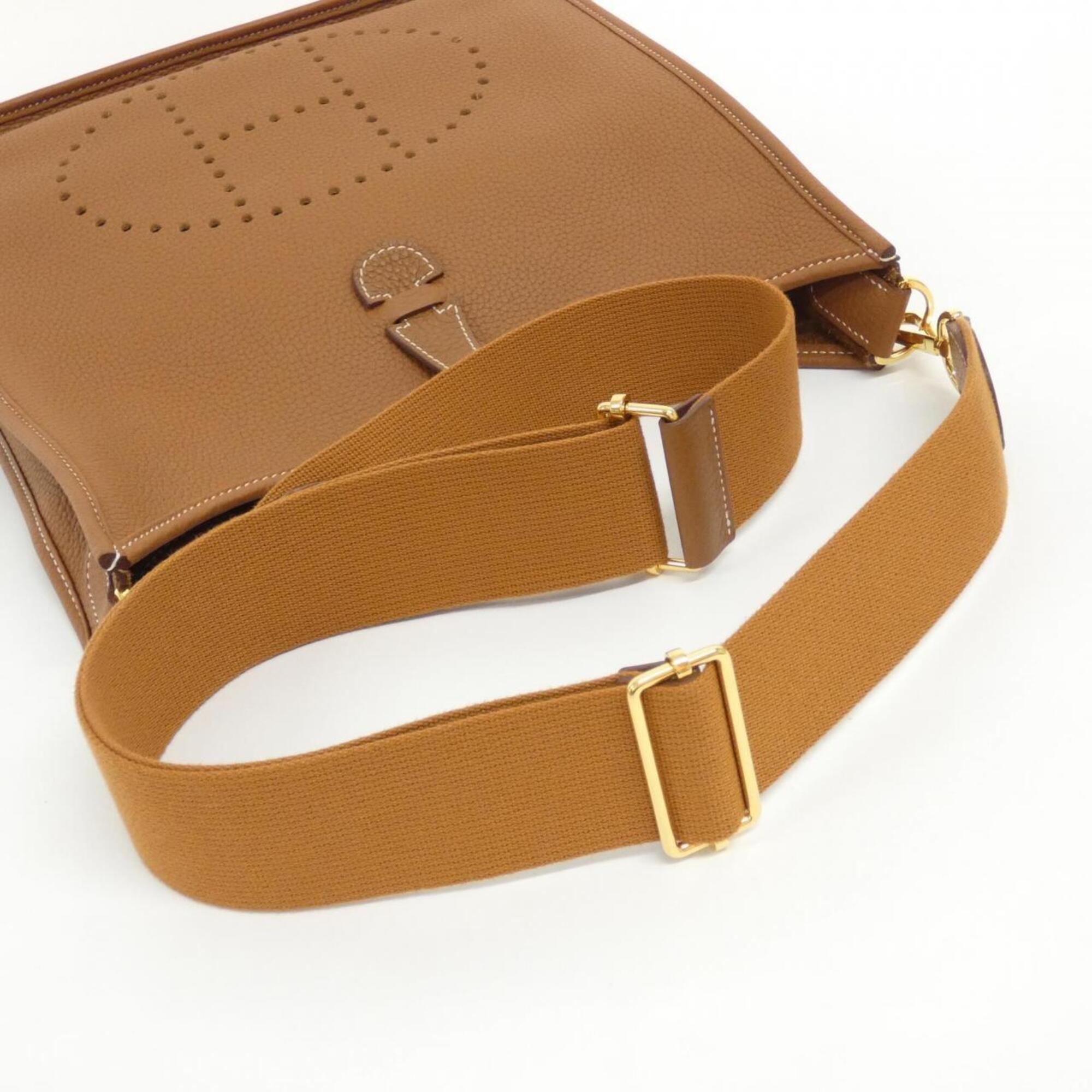 Hermes Gold Taurillon Clemence Leather Shoulder Bag (Pre-Owned)