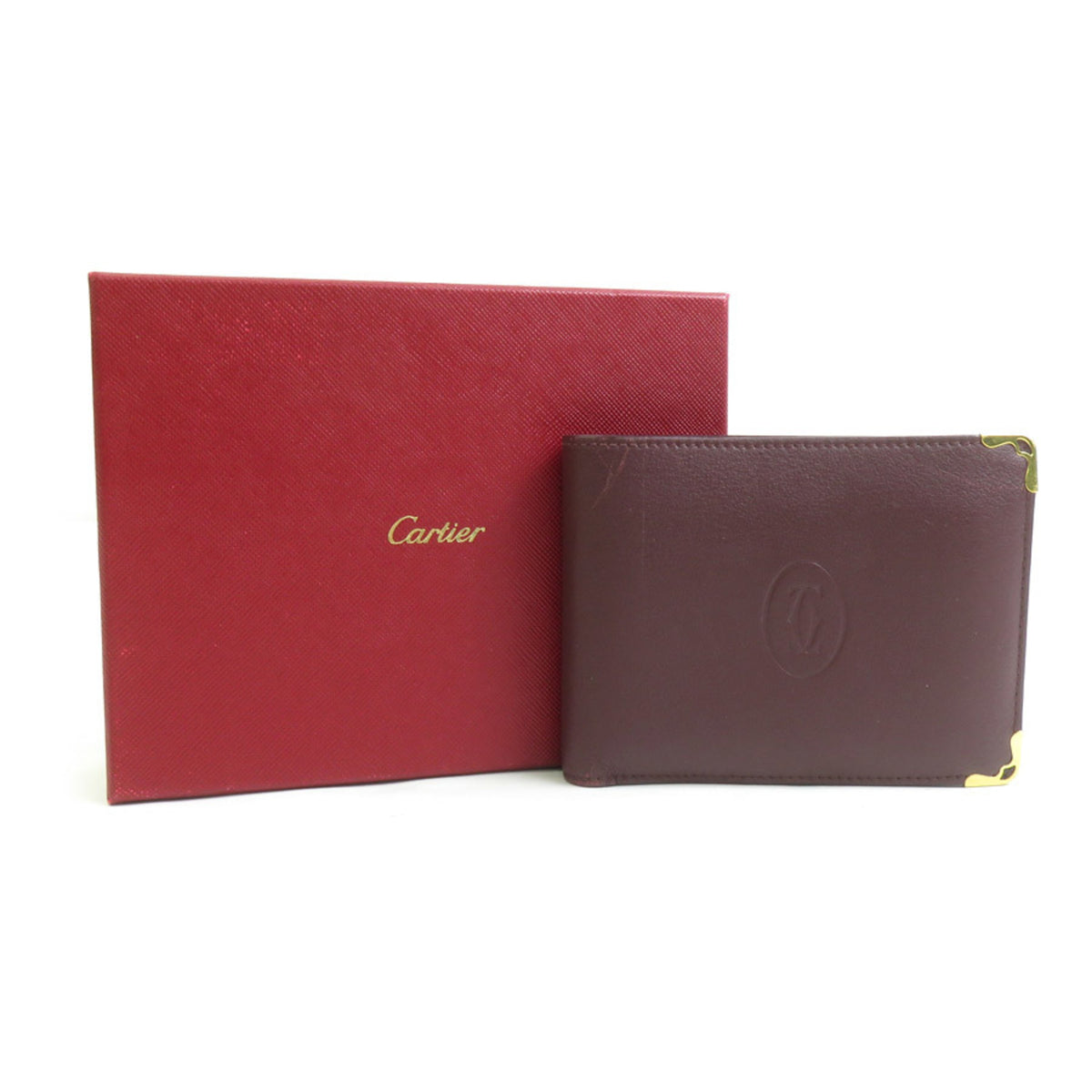 Cartier Bordeaux Leather Wallet (Bi-Fold) (Pre-Owned)