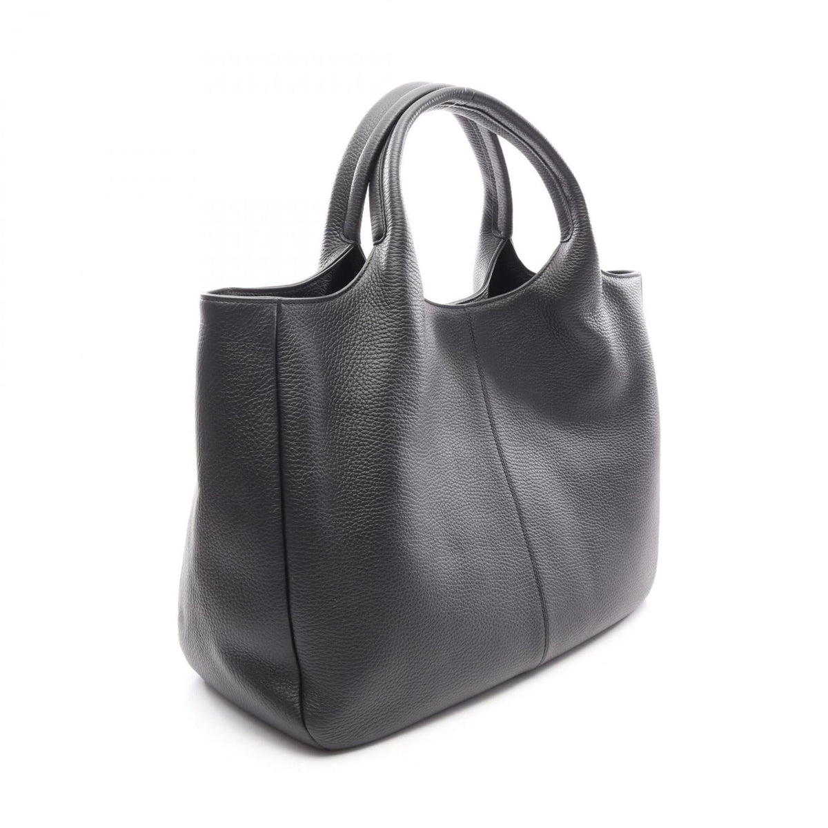 Tod's Black Leather Handbag Tote Bag (Pre-Owned)