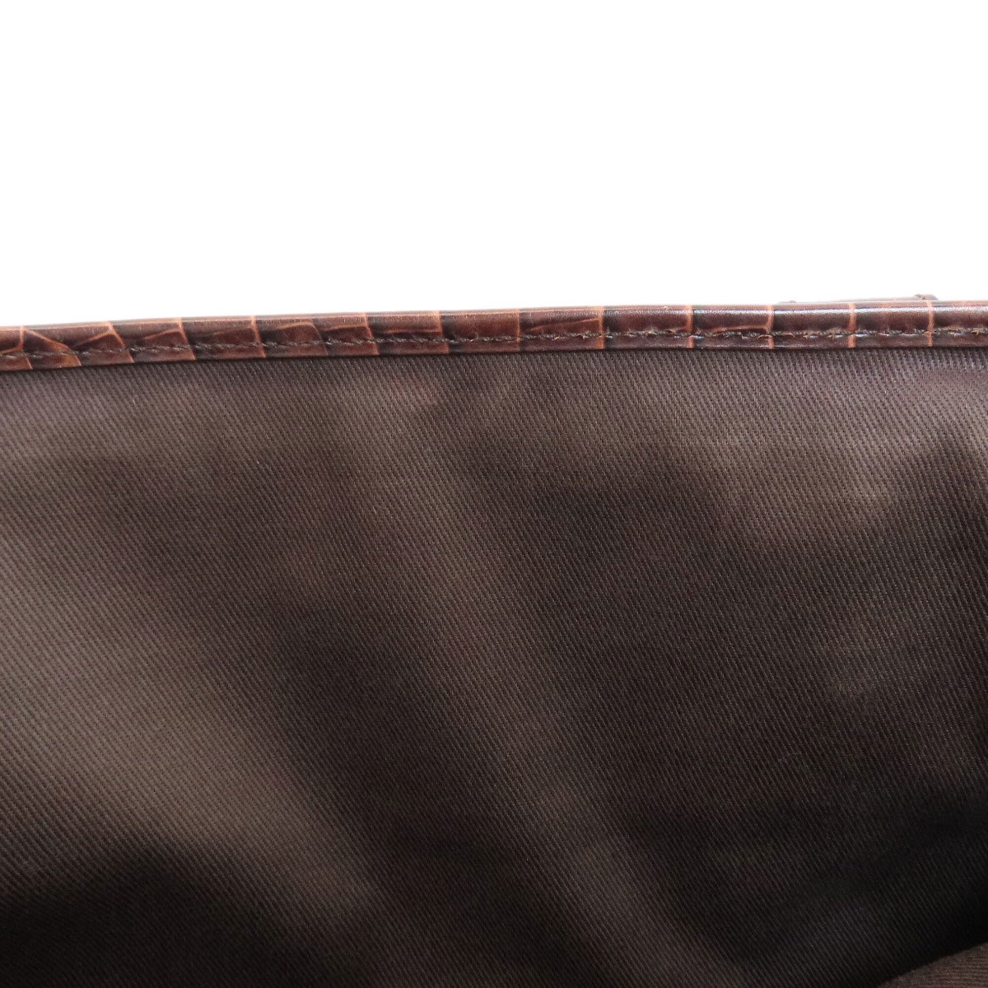 Celine Macadam Brown Canvas Leather Handbag (Pre-Owned)