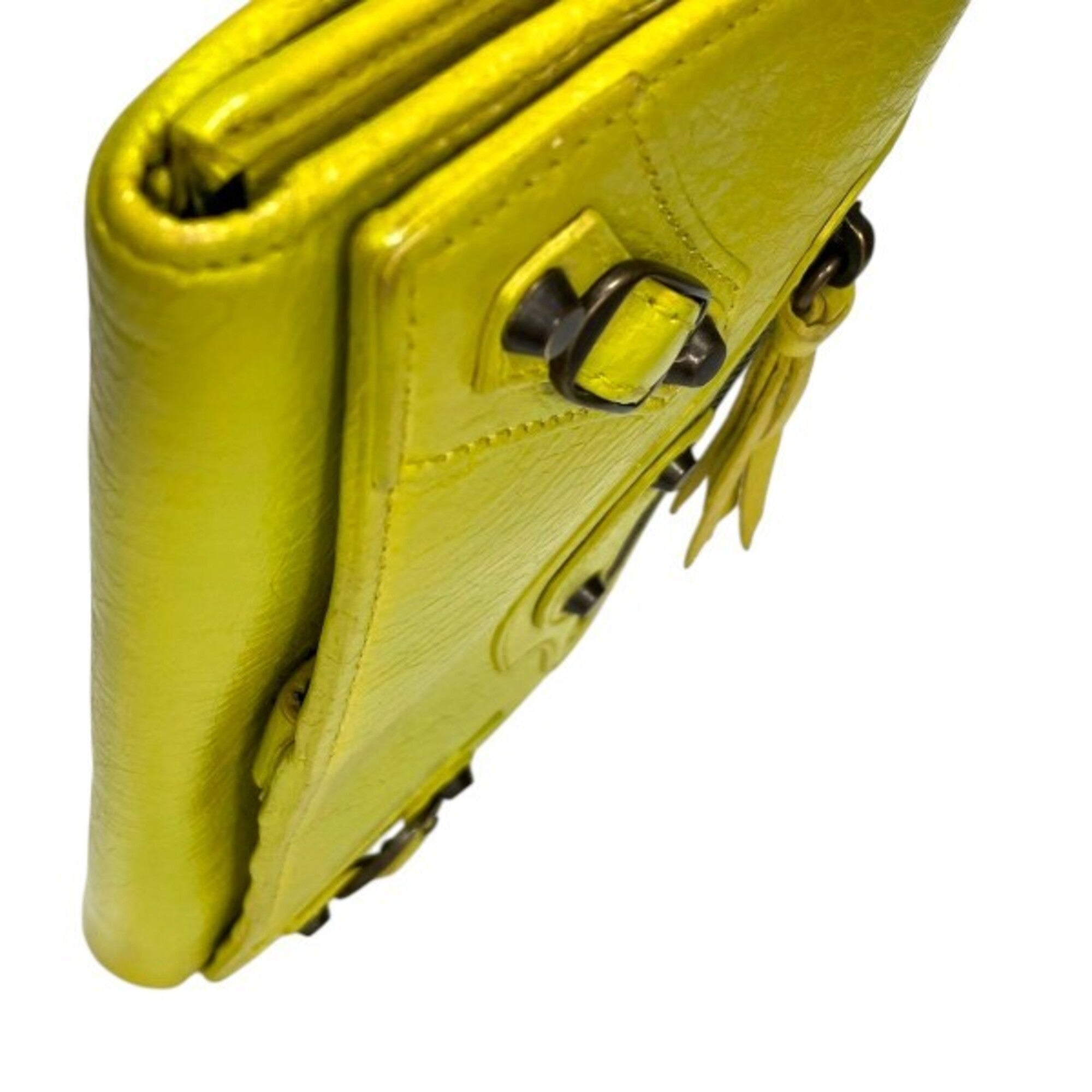 Balenciaga Yellow Leather Chain/Shoulder Wallet (Pre-Owned)