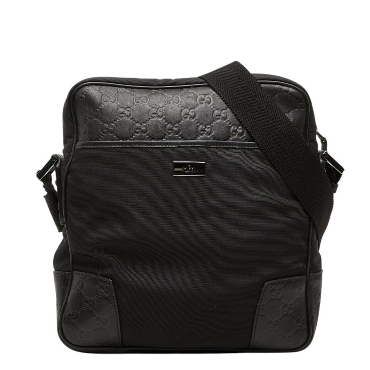 Gucci Black Nylon Leather Shoulder Bag (Pre-Owned)