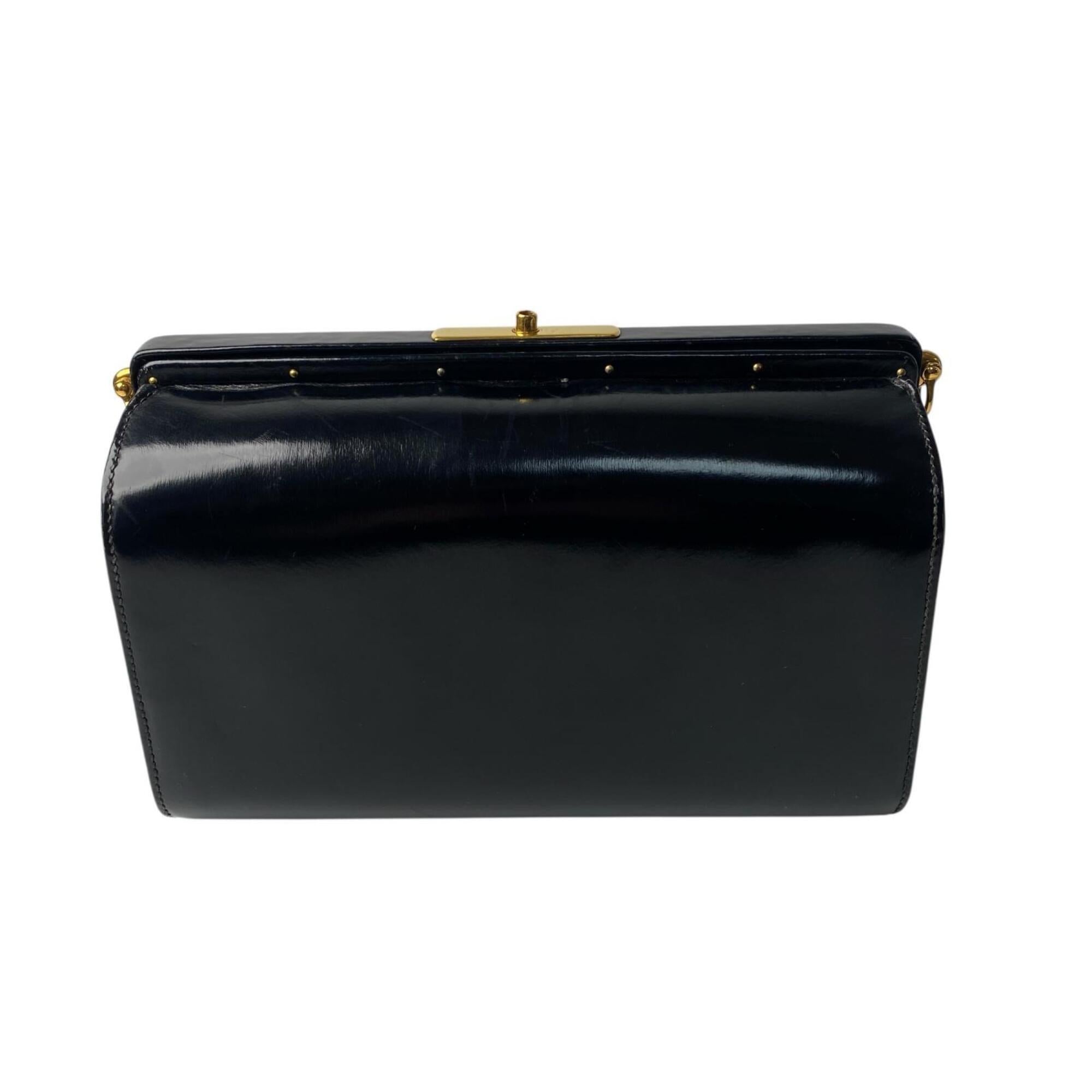 Hermes Black Dark Green Box Calf Leather Shoulder Bag (Pre-Owned)