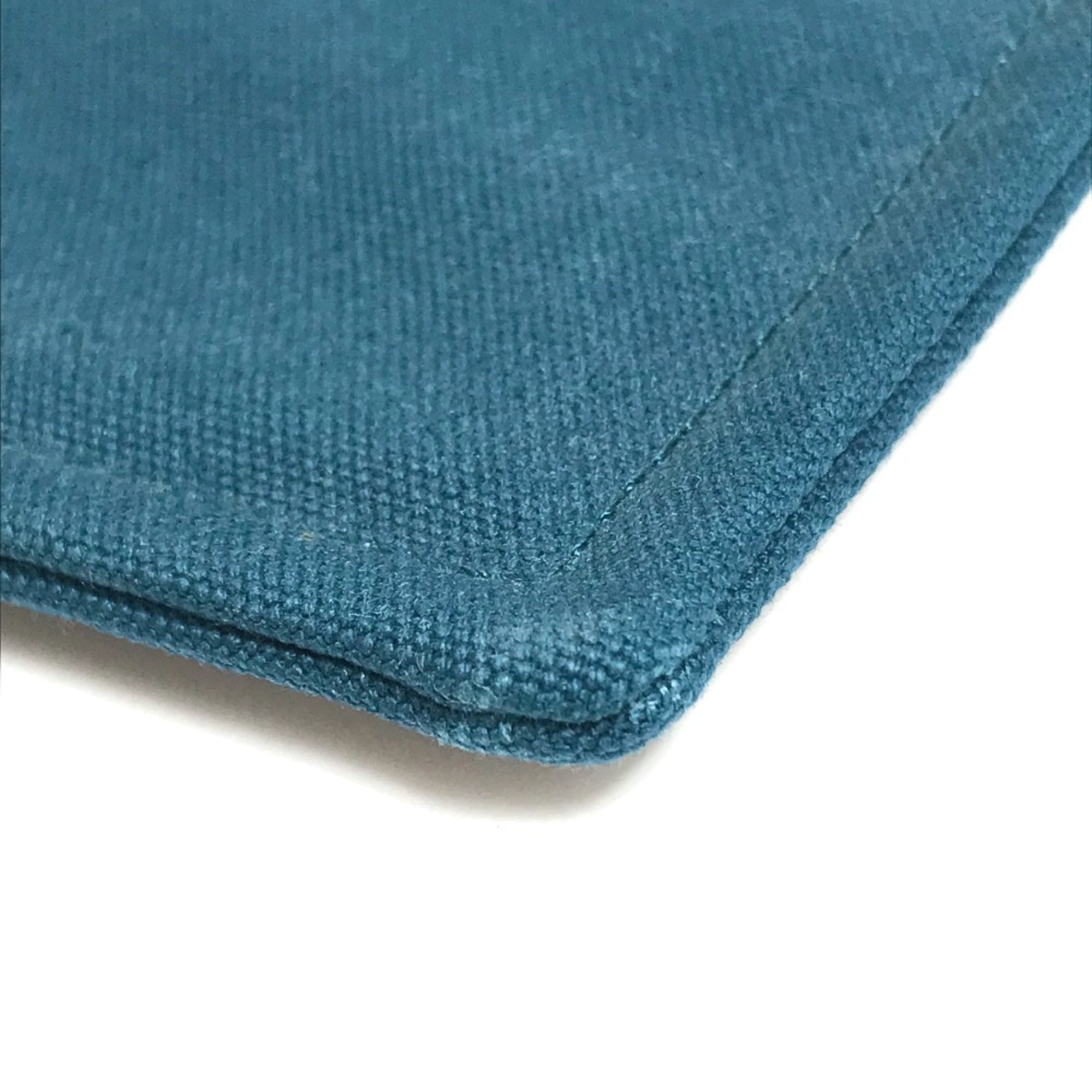 Hermes Blue Canvas Pouch (Pre-Owned)