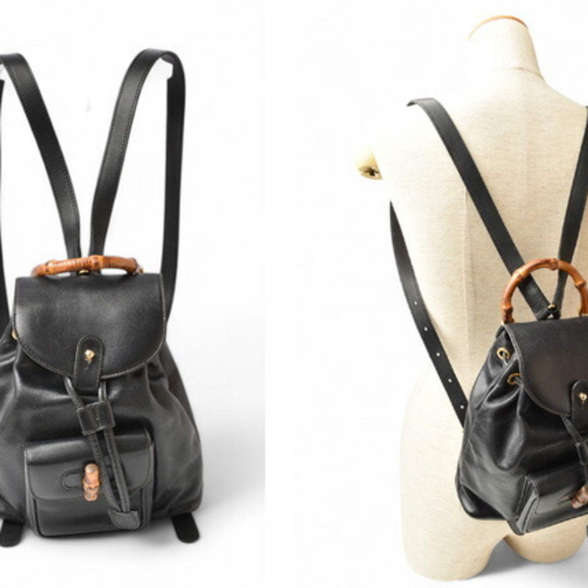 Gucci Black Leather Backpack (Pre-Owned)