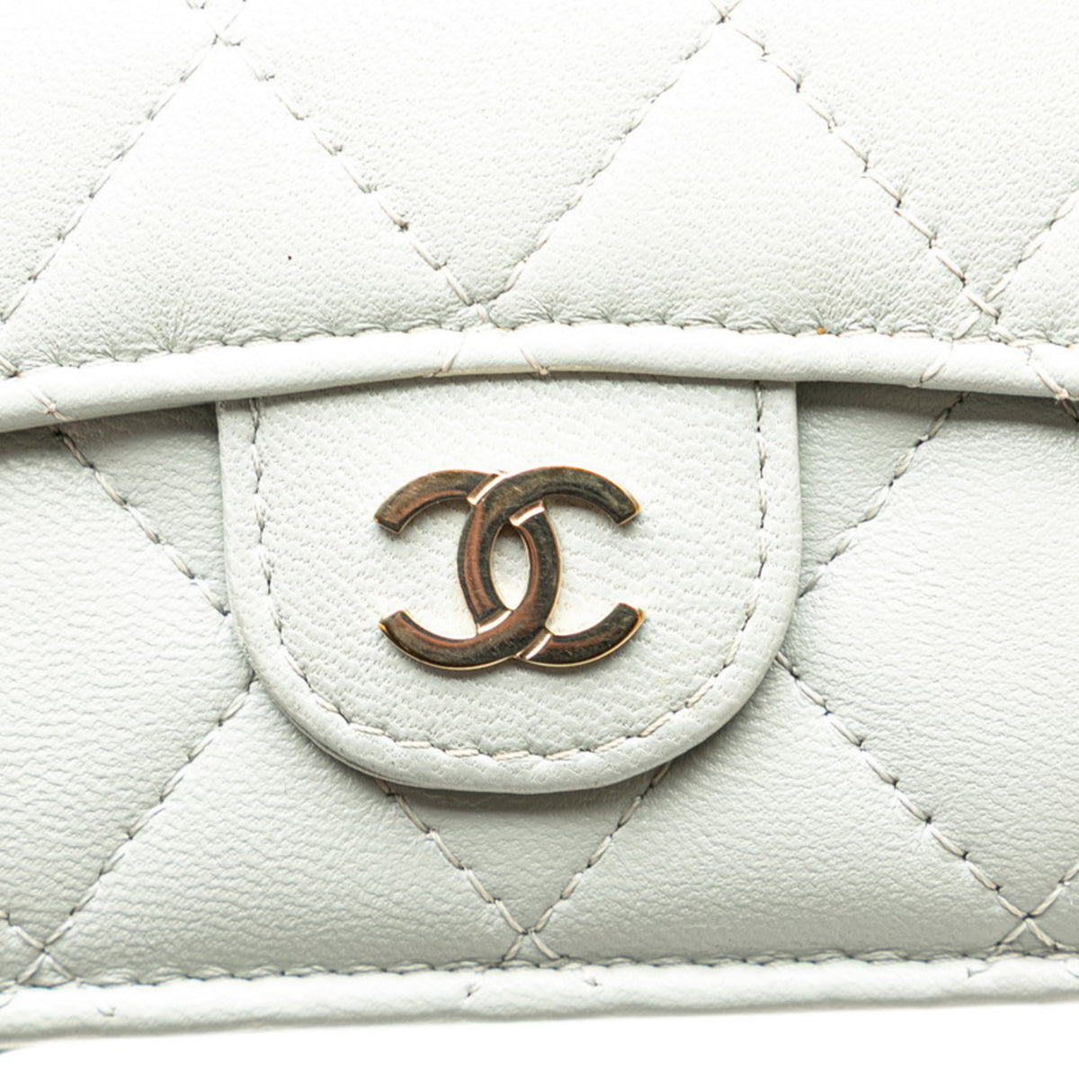 Chanel Gray Leather Wallet (Tri-Fold) (Pre-Owned)