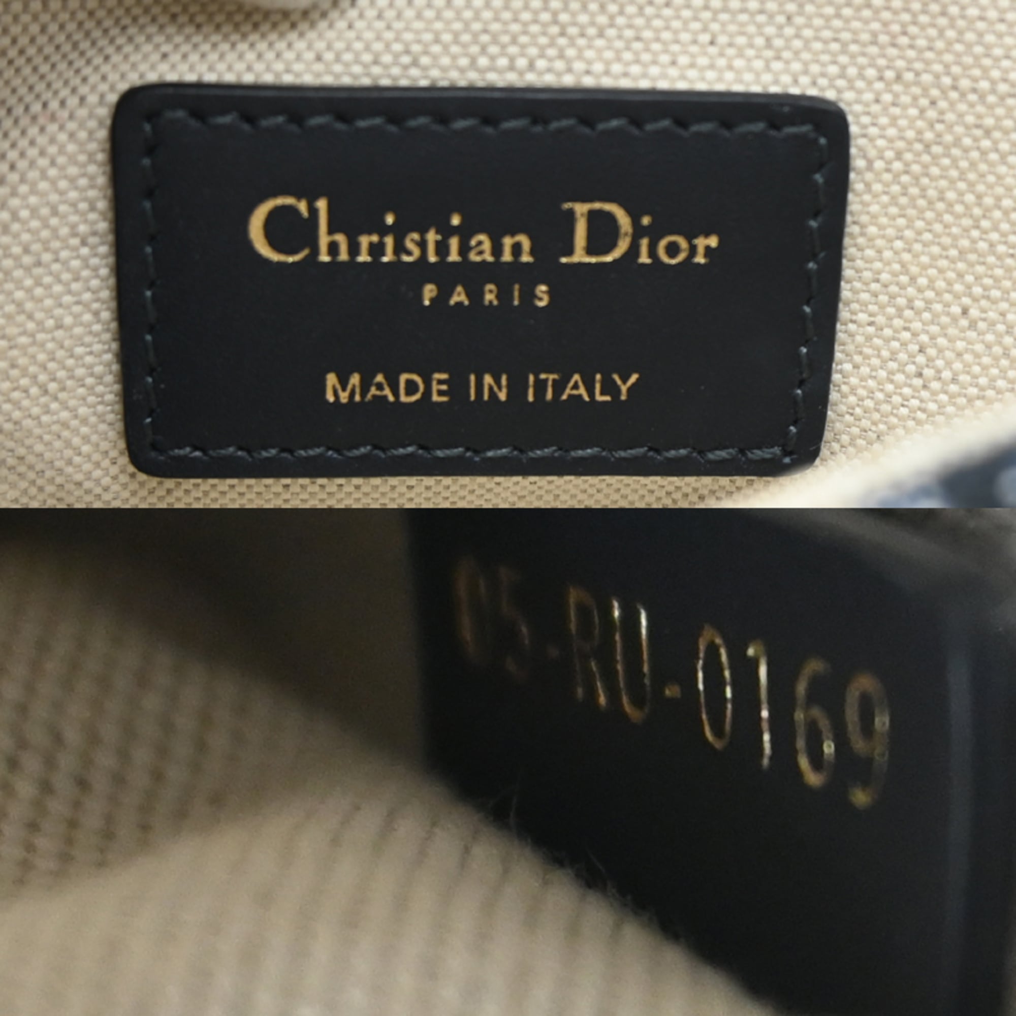 Christian Dior Navy Canvas Handbag Saddle Bag (Pre-Owned)
