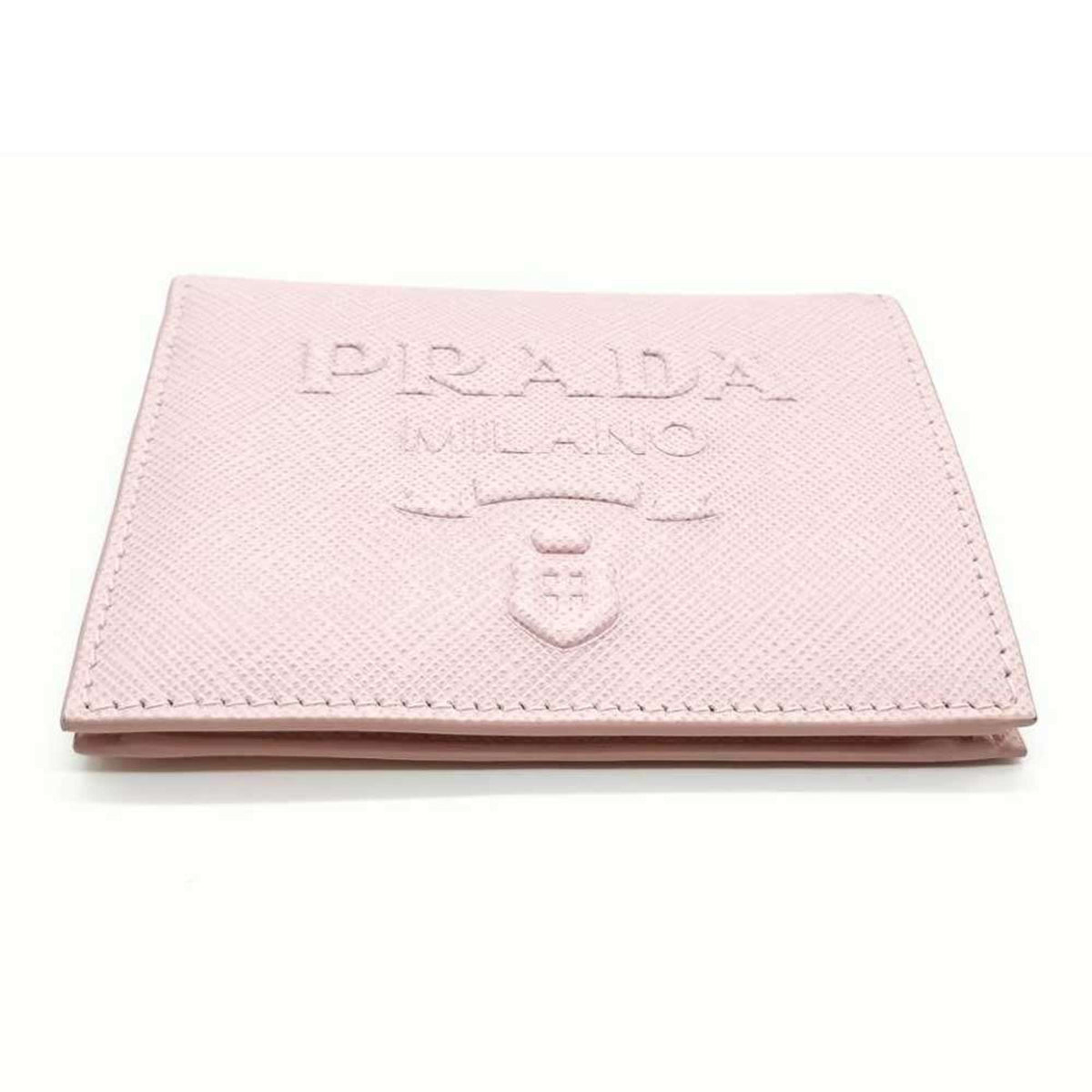Prada Saffiano Pink Embossed Wallet (Bi-Fold) (Pre-Owned)