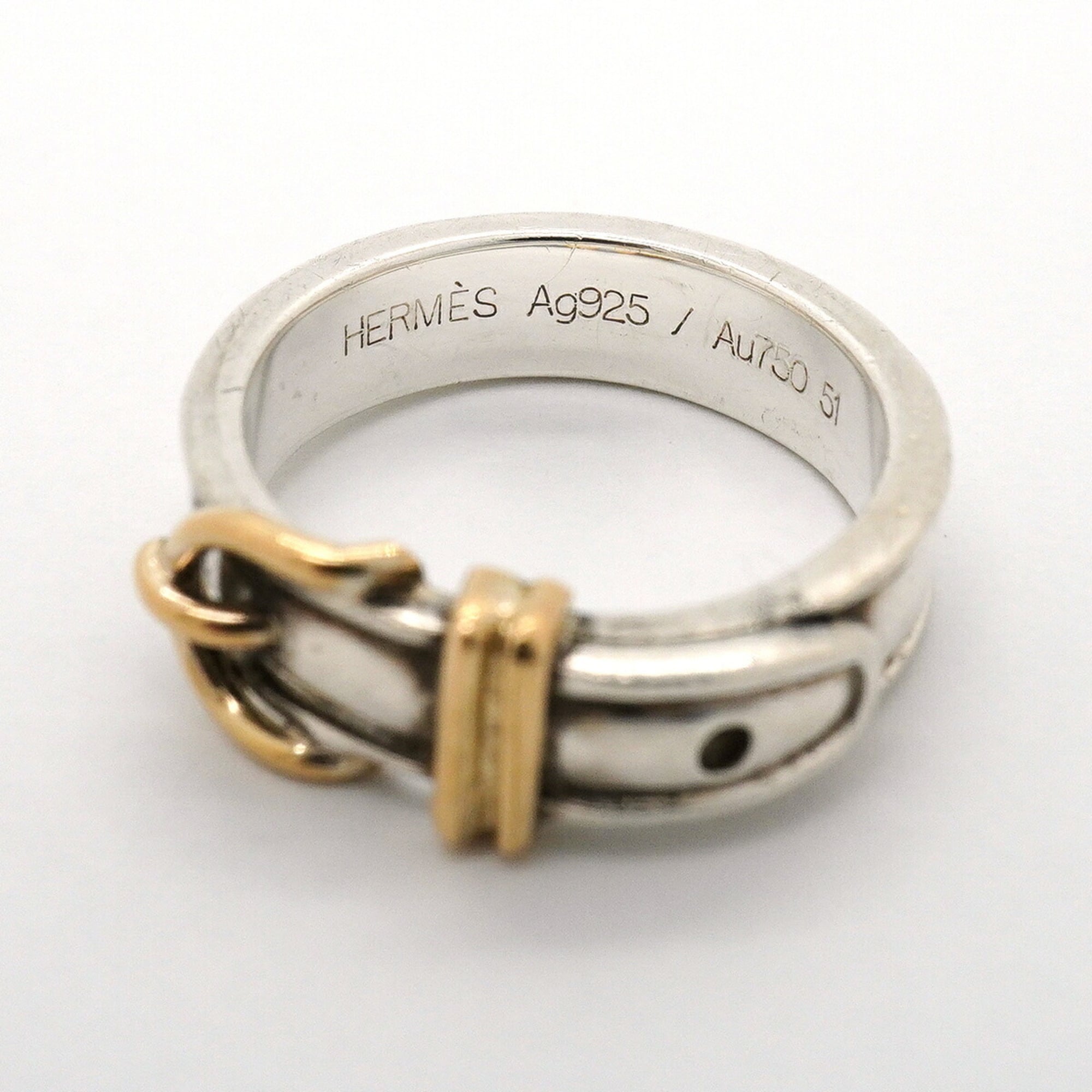 Hermes Yellow Gold (18K) Silver 925 Band Ring (Pre-Owned)
