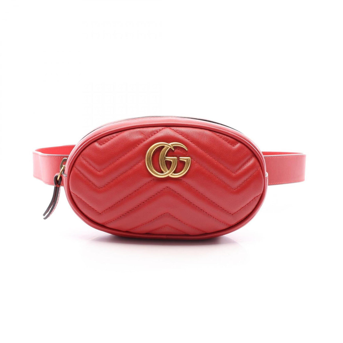 Gucci Red Color Leather Fanny Pack (Pre-Owned)