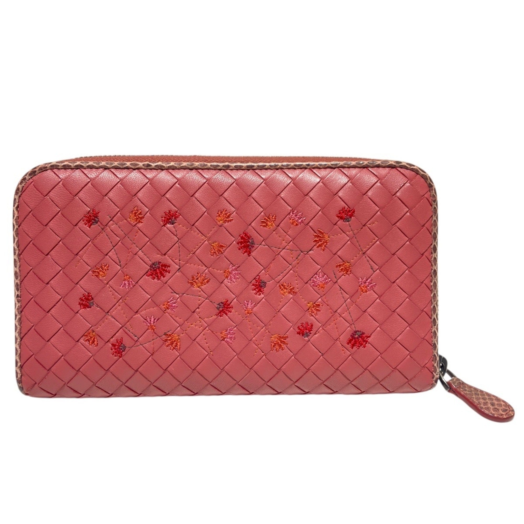 Bottega Veneta Pink Leather Long Wallet (Bi-Fold) (Pre-Owned)