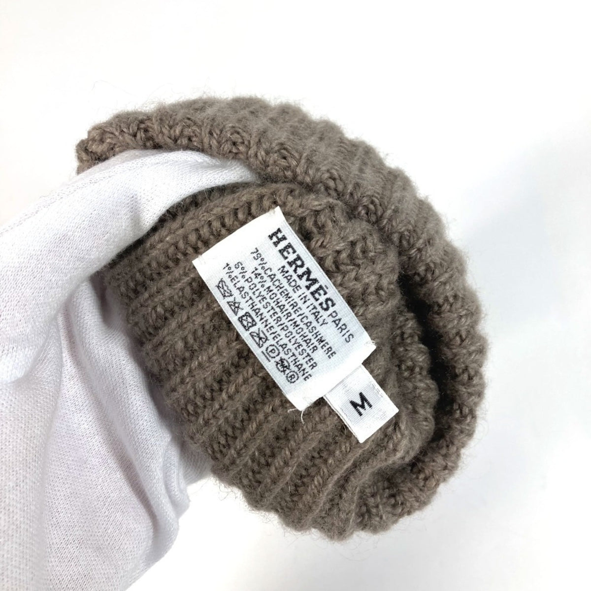 Hermes Sellier Gray Cashmere Mohair Warm Gloves (Pre-Owned)