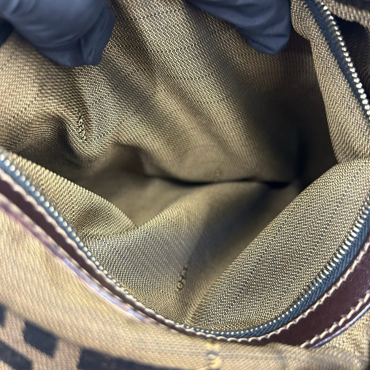 Fendi Black Brown Canvas Leather Shoulder Bag Tote Bag (Pre-Owned)