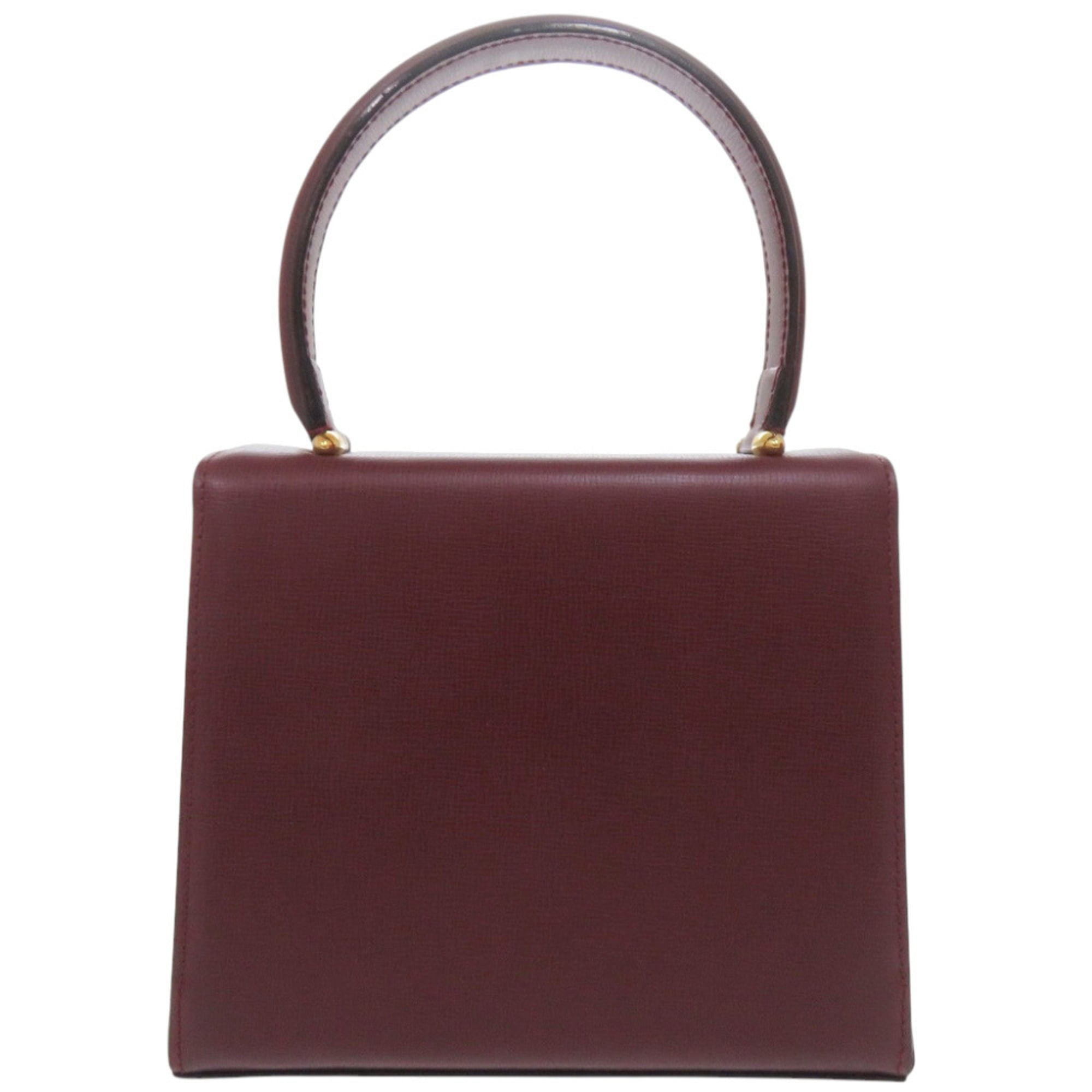 Cartier Bordeaux Leather Handbag (Pre-Owned)