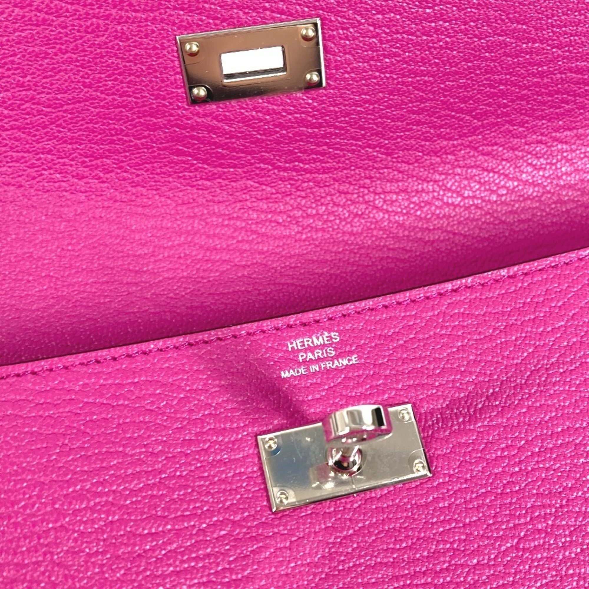 Hermes Rose Purple Chevre Leather Long Wallet (Bi-Fold) (Pre-Owned)