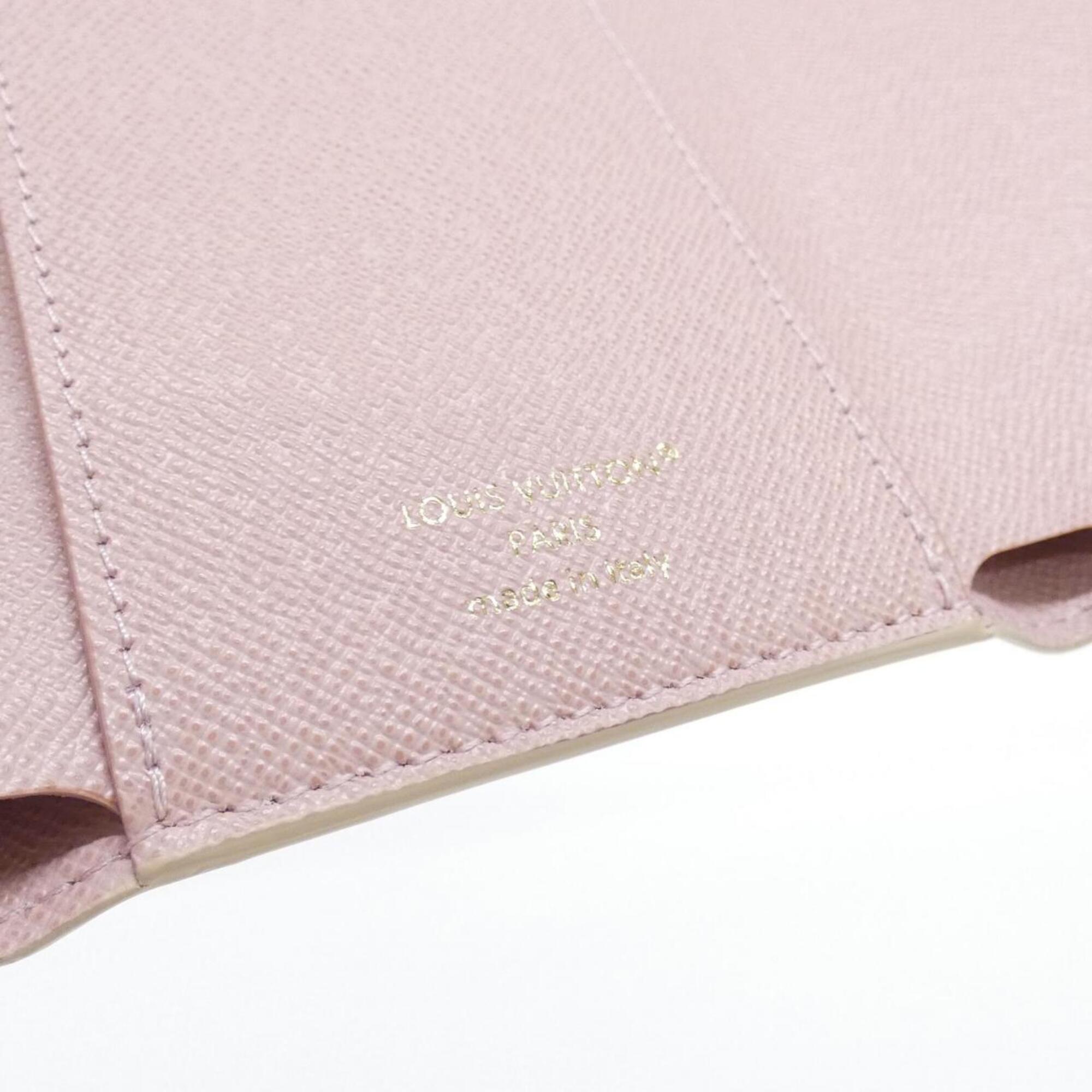 Louis Vuitton Damier Azur Azur Rose Ballerine Coated Canvas Wallet (Tri-Fold) (Pre-Owned)