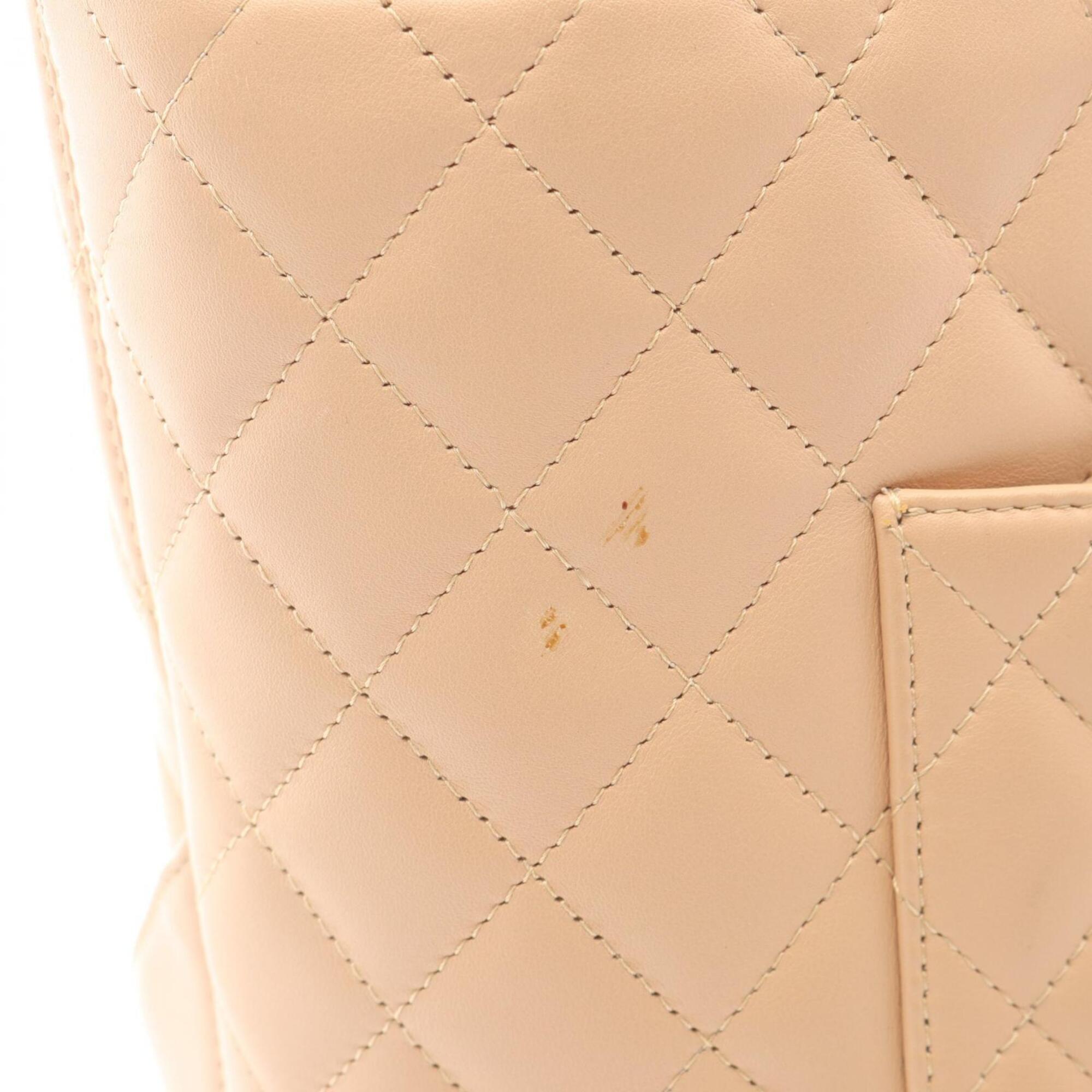 Chanel Beige Yellow Leather Handbag Tote Bag (Pre-Owned)
