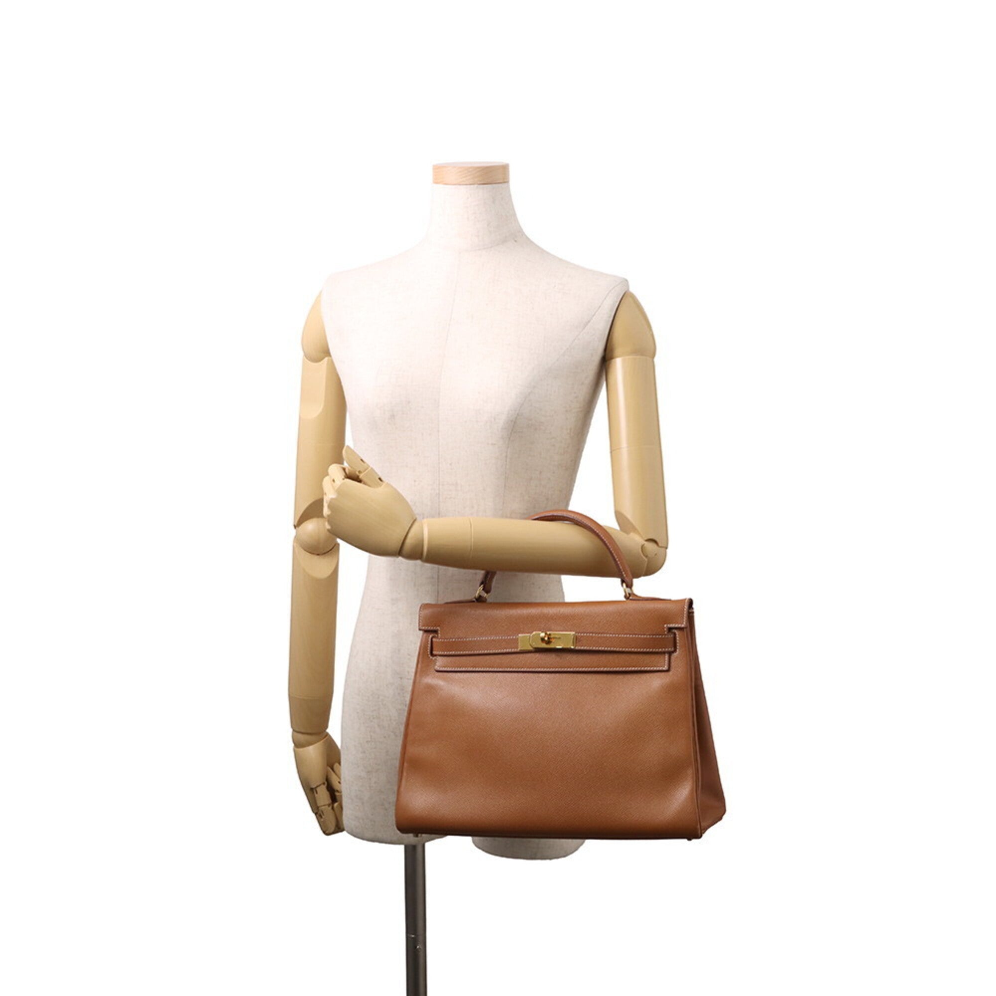 Hermes Gold Courchevel Leather Handbag (Pre-Owned)