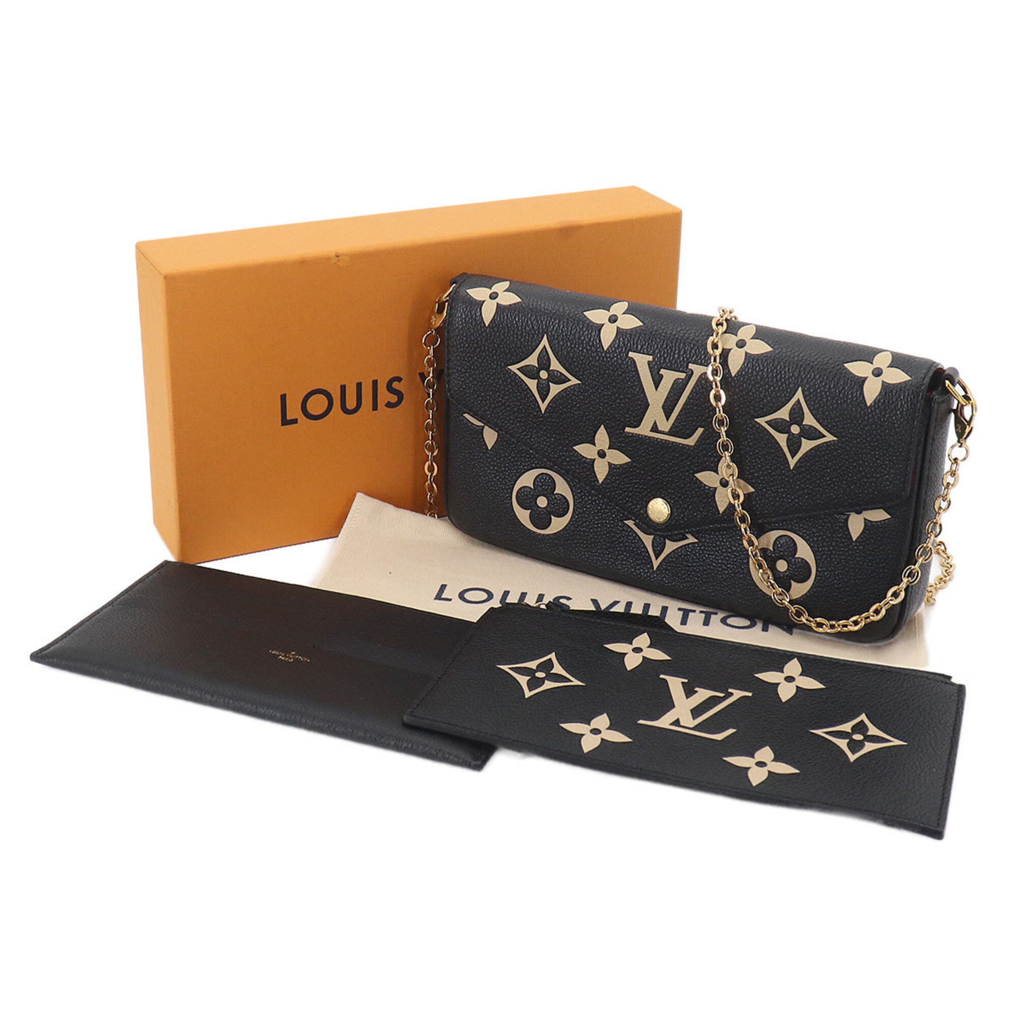 Louis Vuitton Beige Bicolor Black Monogram Monogram Empreinte Pochette (Pre-Owned)