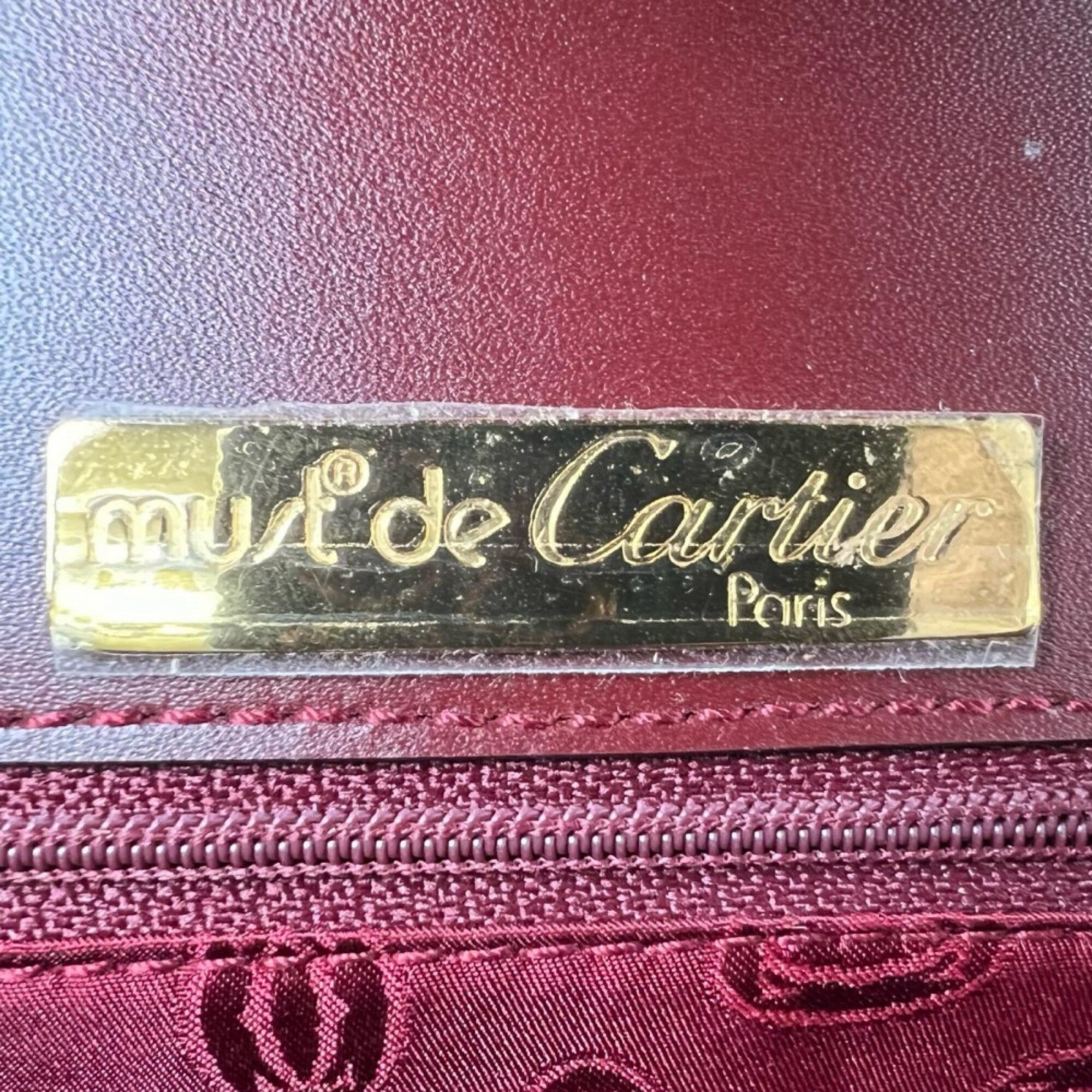 Cartier Bordeaux Leather Handbag (Pre-Owned)