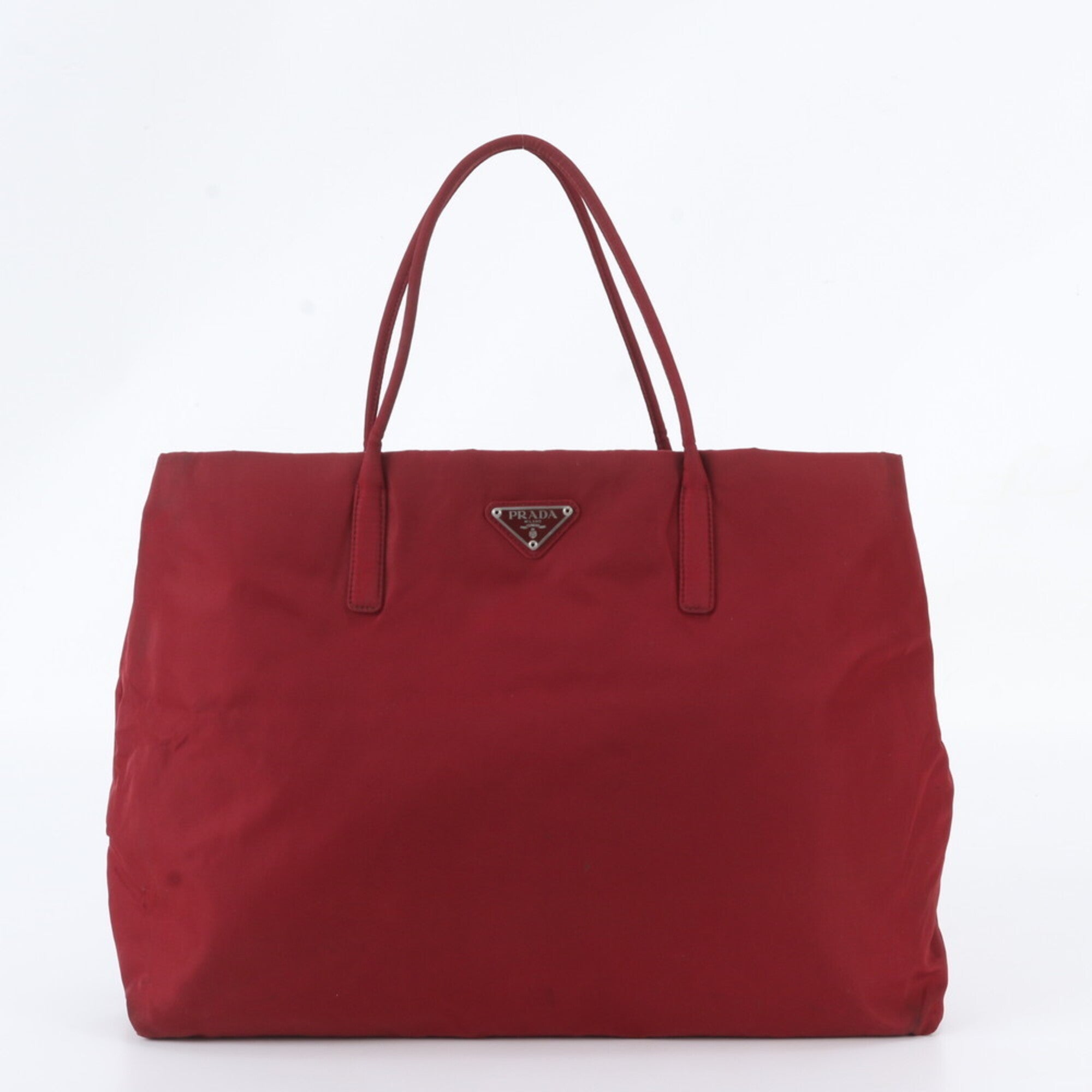 Prada Red Color Wine Shoulder Bag Tote Bag (Pre-Owned)