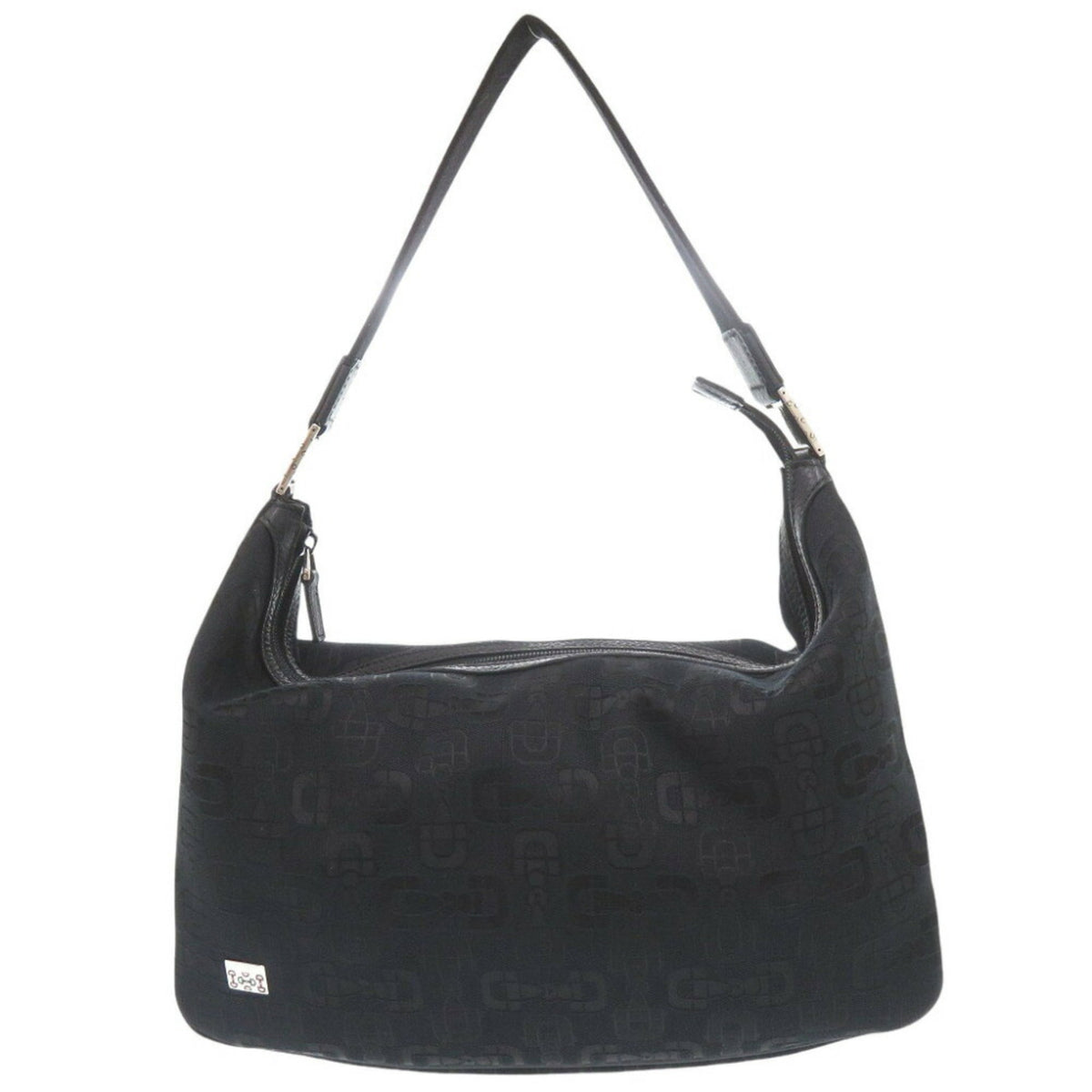 Gucci Horsebit Black Canvas Shoulder Bag (Pre-Owned)
