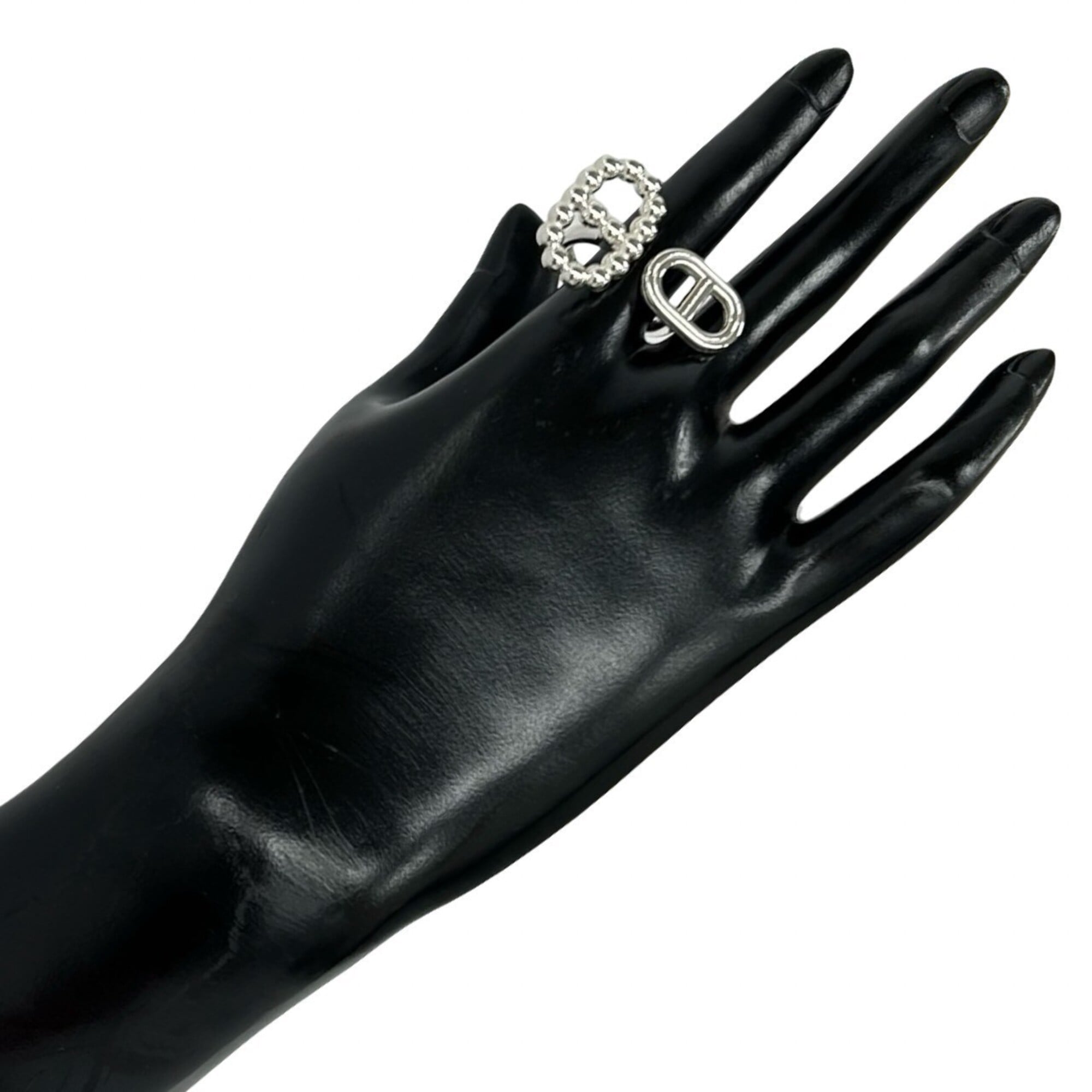 Hermes Silver Silver 925 Band Ring (Pre-Owned)