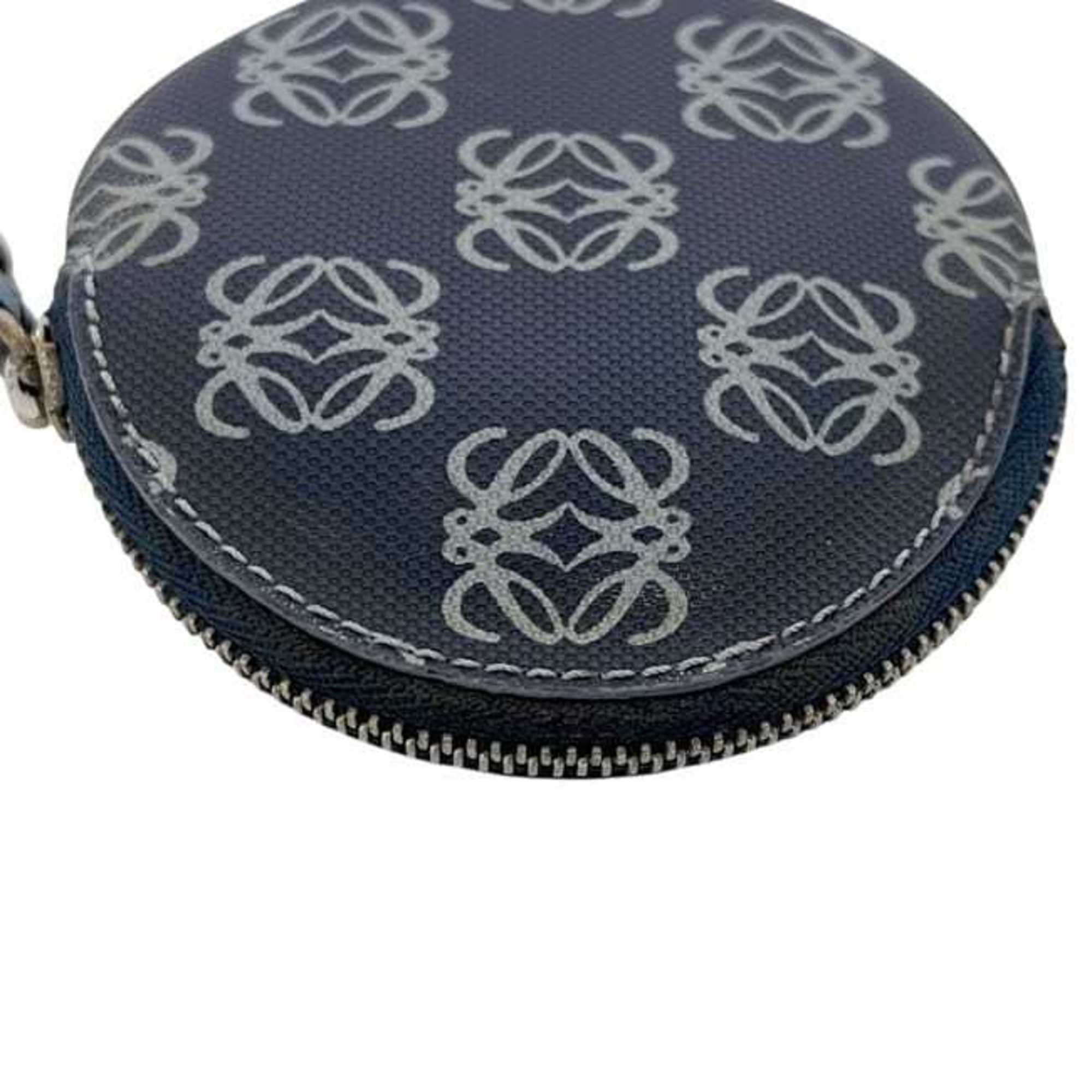 Loewe Navy Pvc Leather Coin Purse/Coin Case (Pre-Owned)