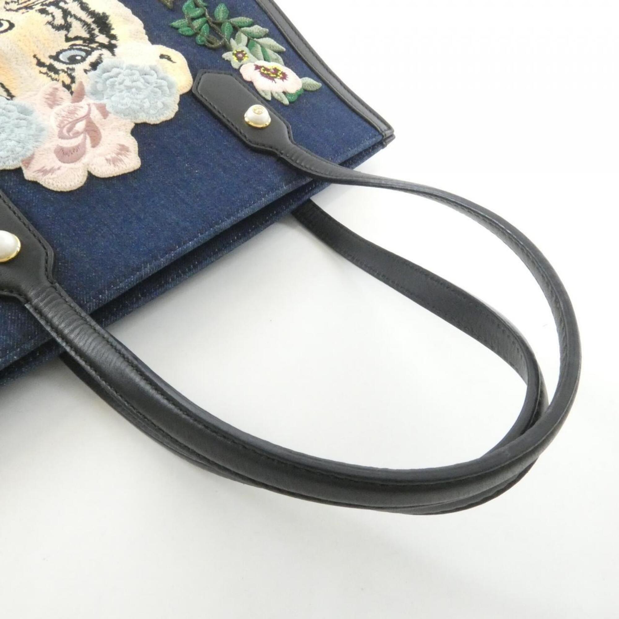 Gucci Black Blue Denim Handbag (Pre-Owned)