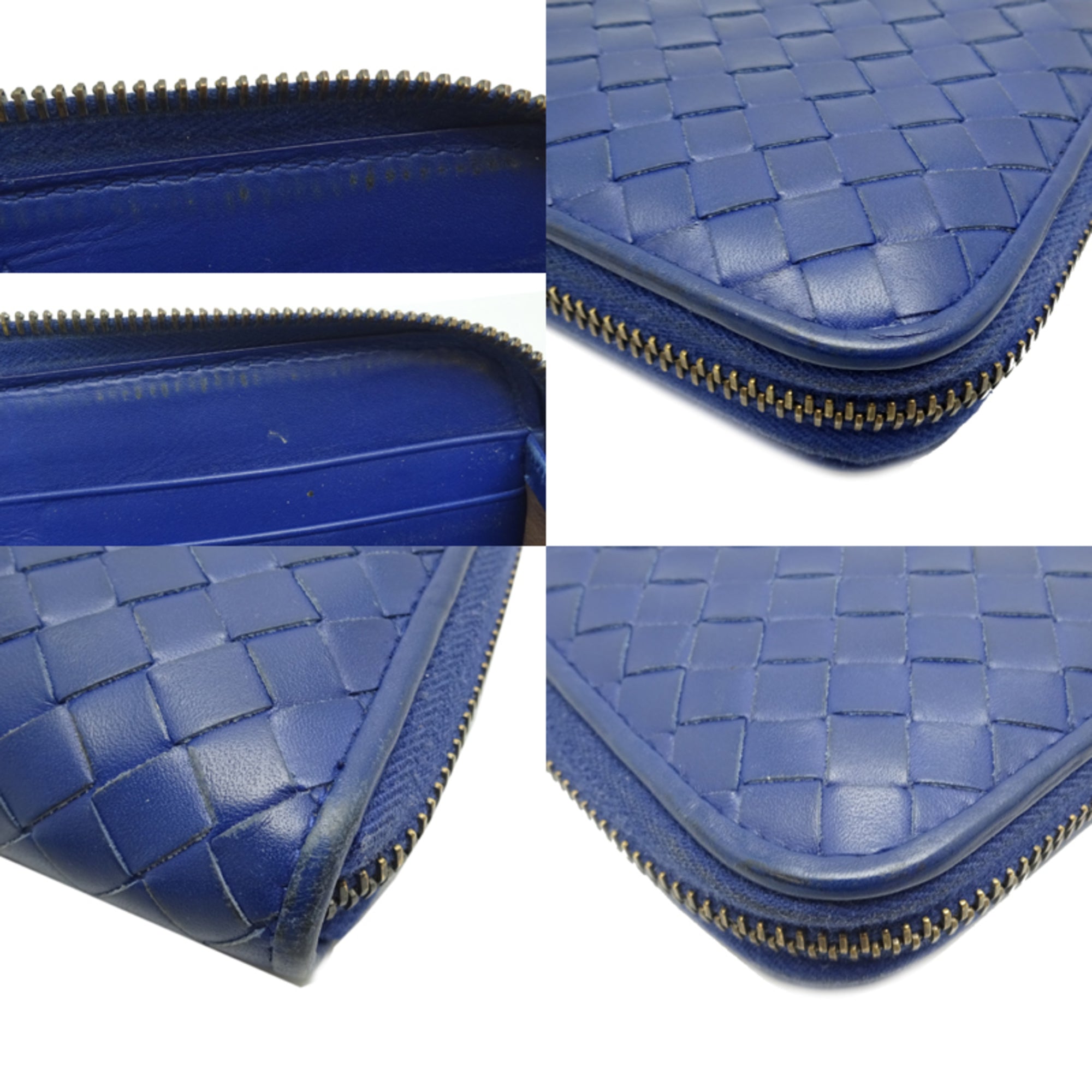 Bottega Veneta Blue Leather Coin Purse/Coin Case (Pre-Owned)