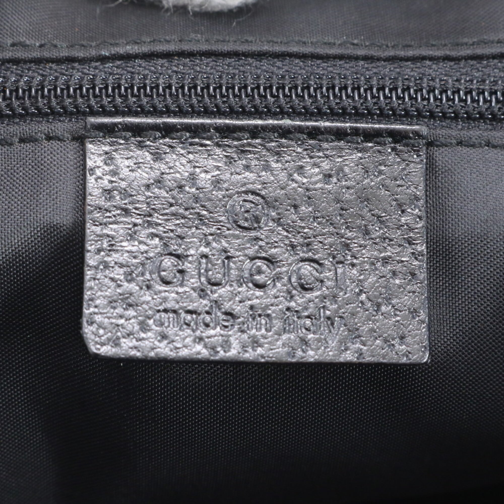 Gucci Black Leather Nylon Handbag Shoulder Bag (Pre-Owned)