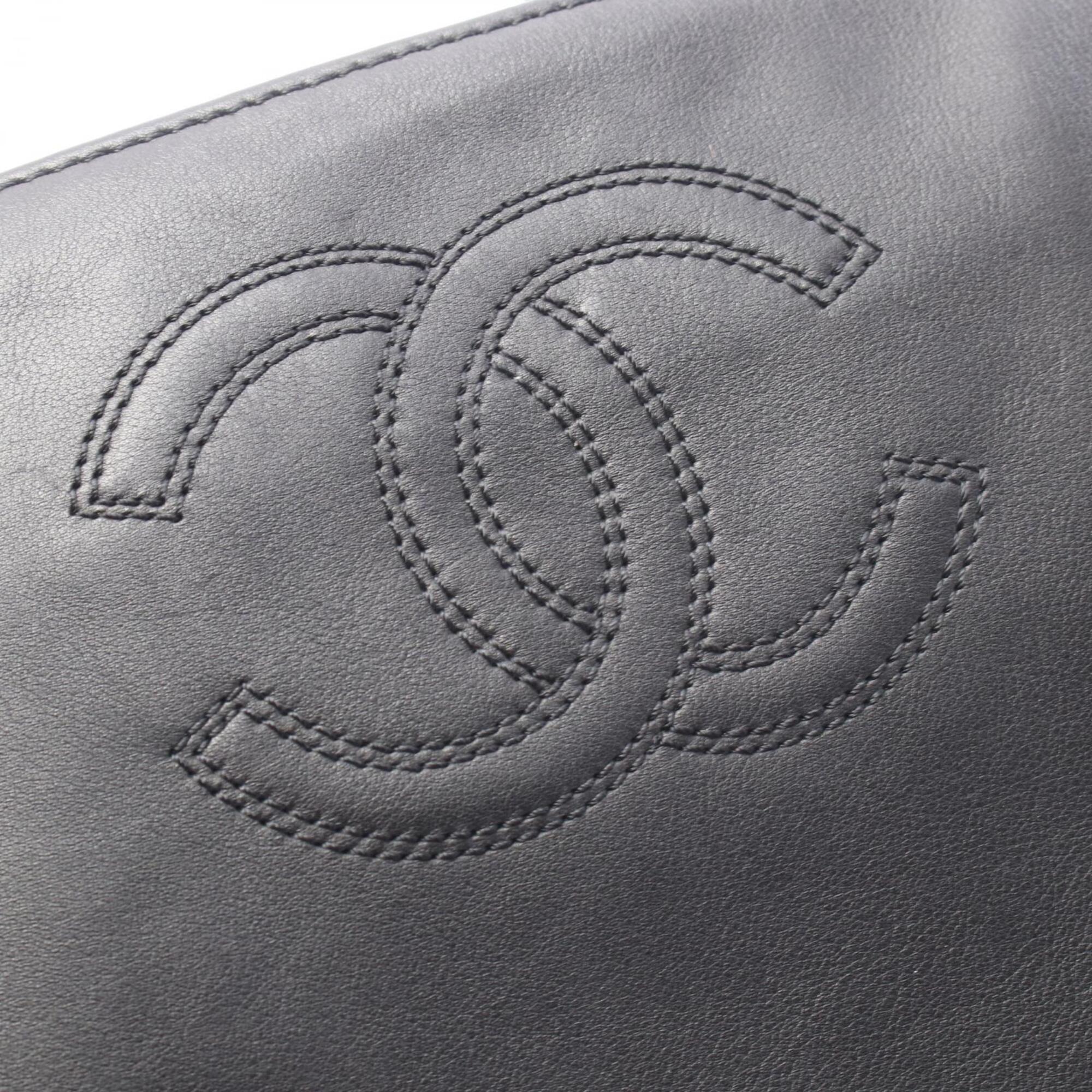 Chanel Black Leather Handbag Tote Bag (Pre-Owned)