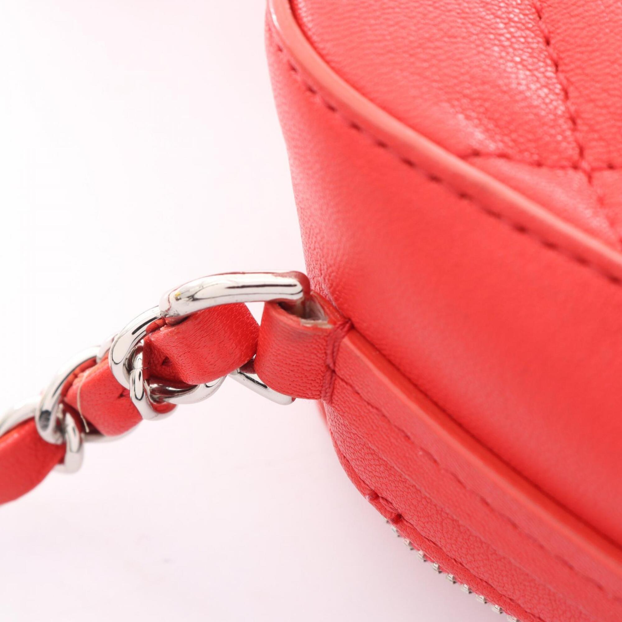 Chanel Red Color Leather Handbag Shoulder Bag (Pre-Owned)