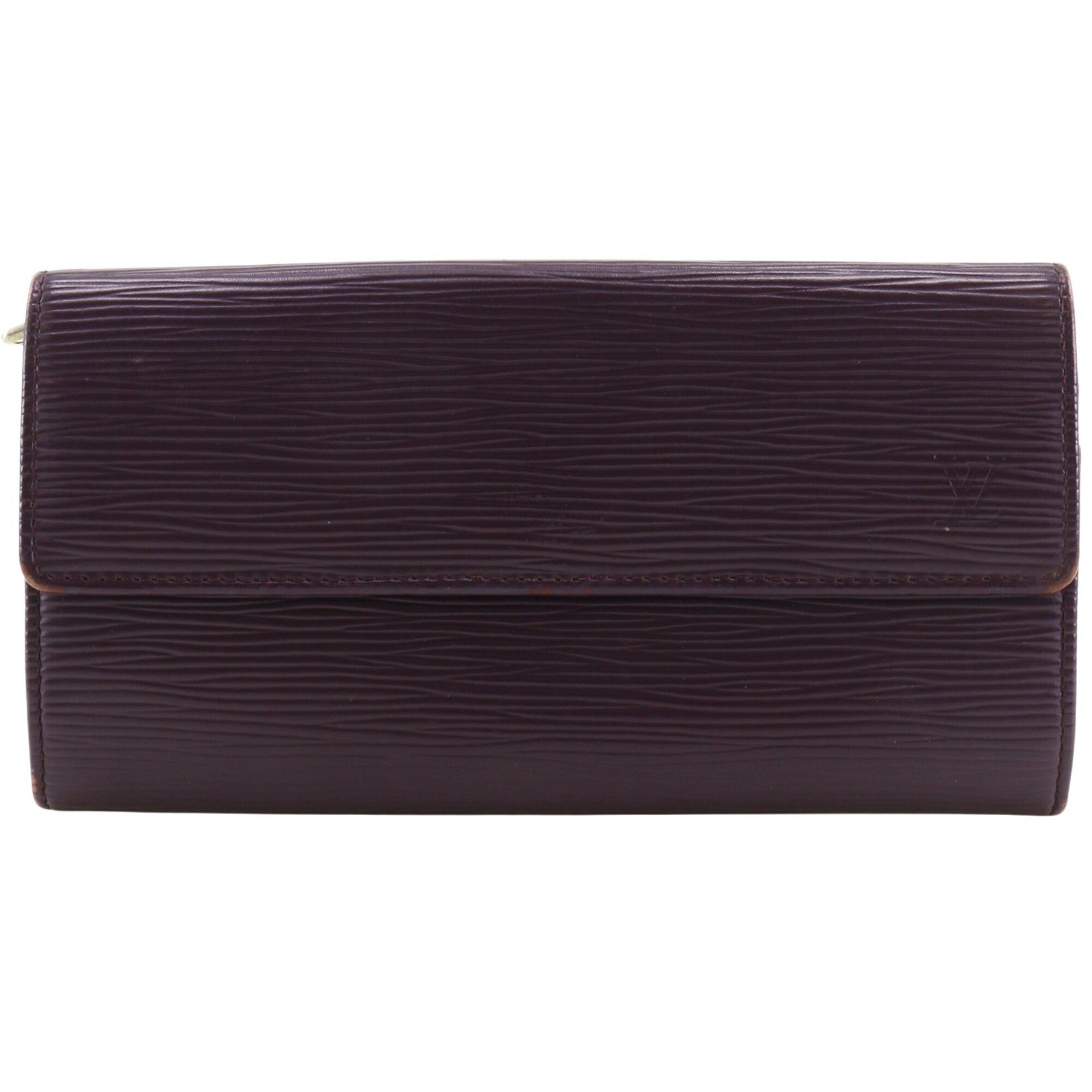 Louis Vuitton Epi Cassis Purple Epi Leather Long Wallet (Bi-Fold) (Pre-Owned)