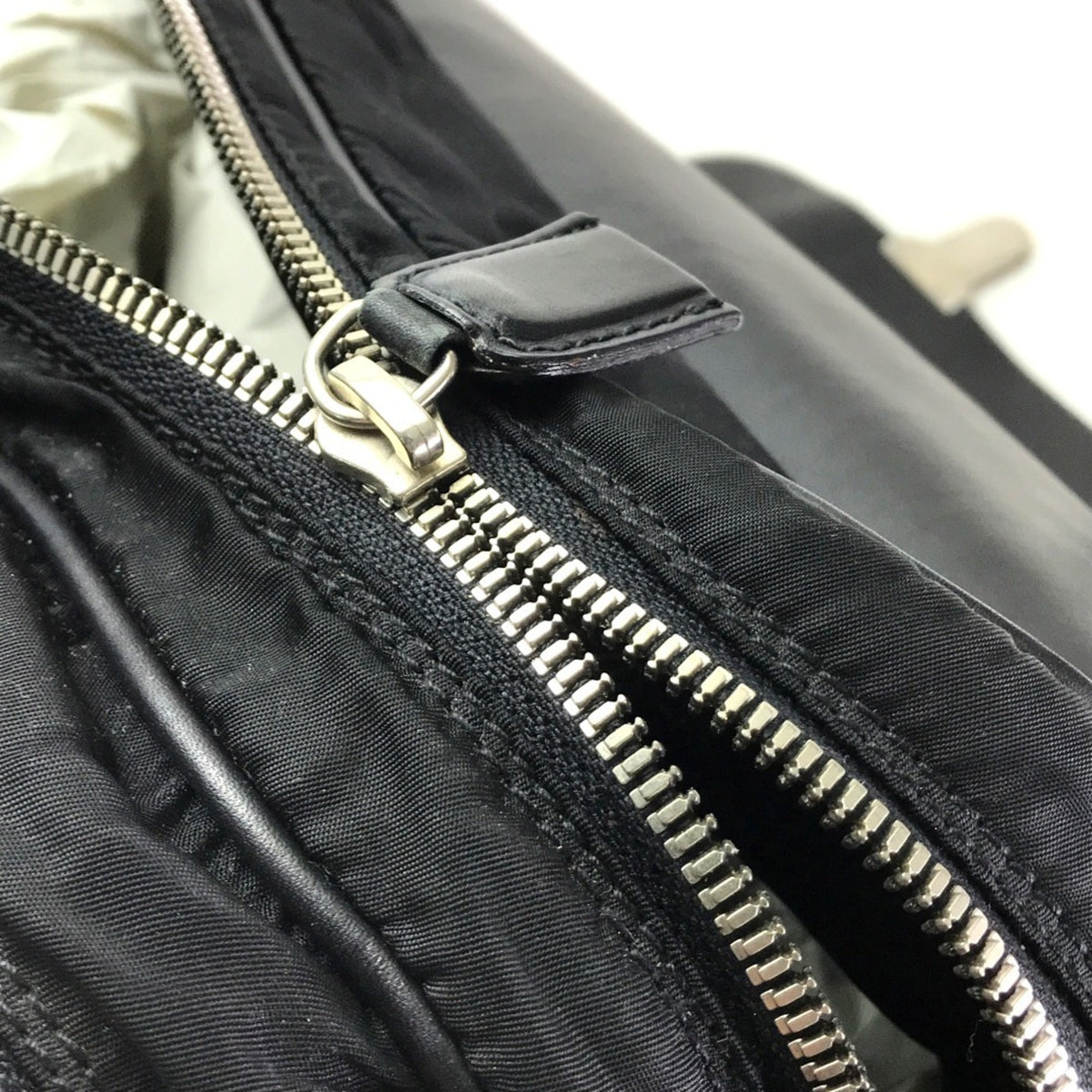 Prada Black Nylon Leather Handbag (Pre-Owned)