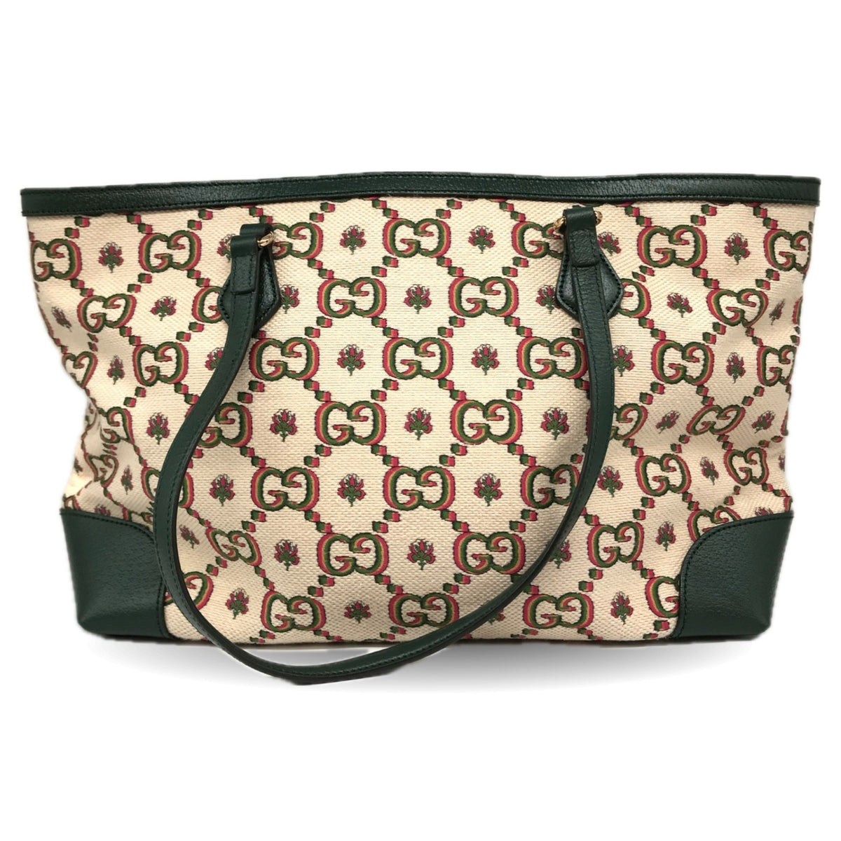 Gucci Gg Canvas Green Gg Canvas Tote Bag (Pre-Owned)