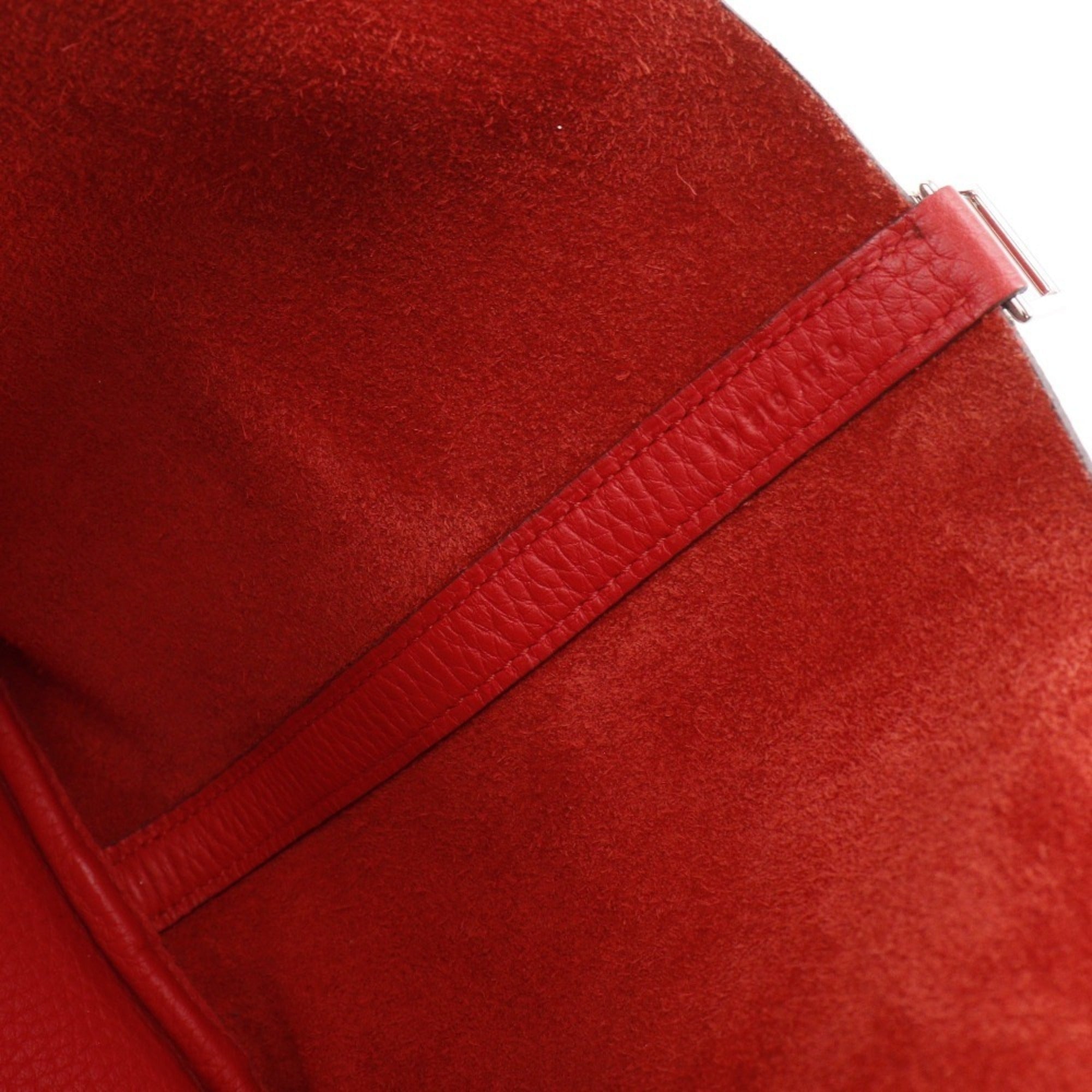 Hermes Picotin Red Color Taurillon Clemence Leather Handbag (Pre-Owned)