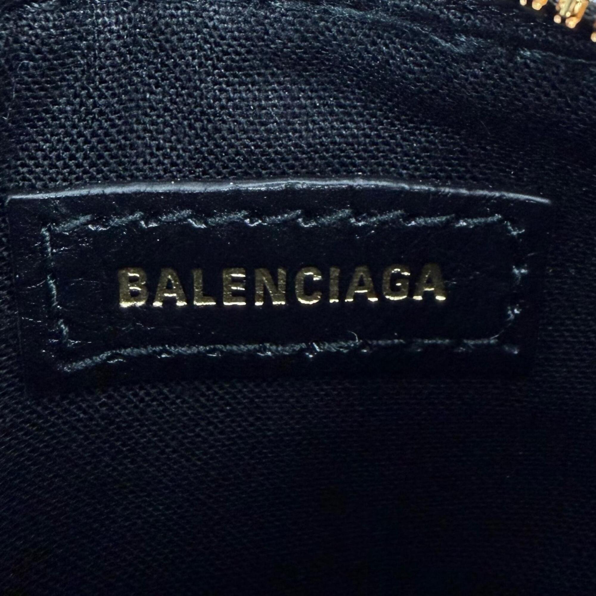 Balenciaga Black Leather Coin Purse/Coin Case (Pre-Owned)